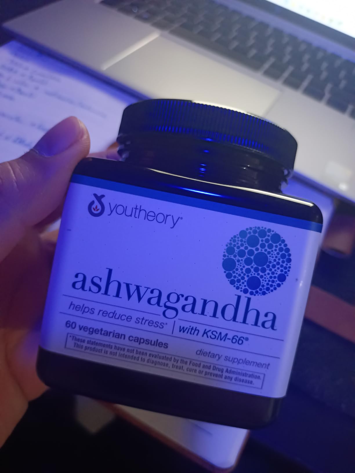 Youtheory Ashwagandha, 1,000 mg, 60 Vegetarian Capsules | Stress and Cortisol Support Supplement, Adaptogenic Herbal Blend with Organic KSM-66 Ashwagandha and Ginger customer photo 1