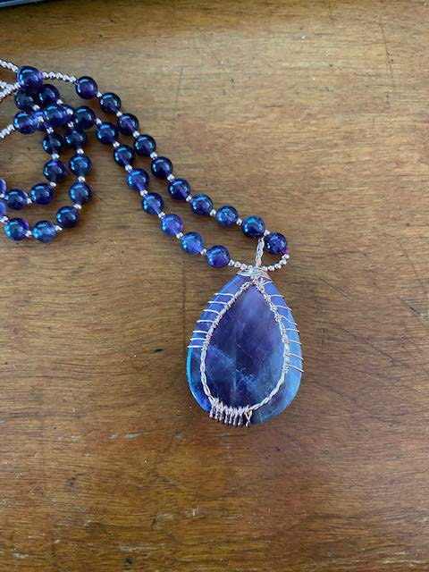Purple Amethyst Crystal Life Tree Gemstone Necklaces for Women customer photo 2