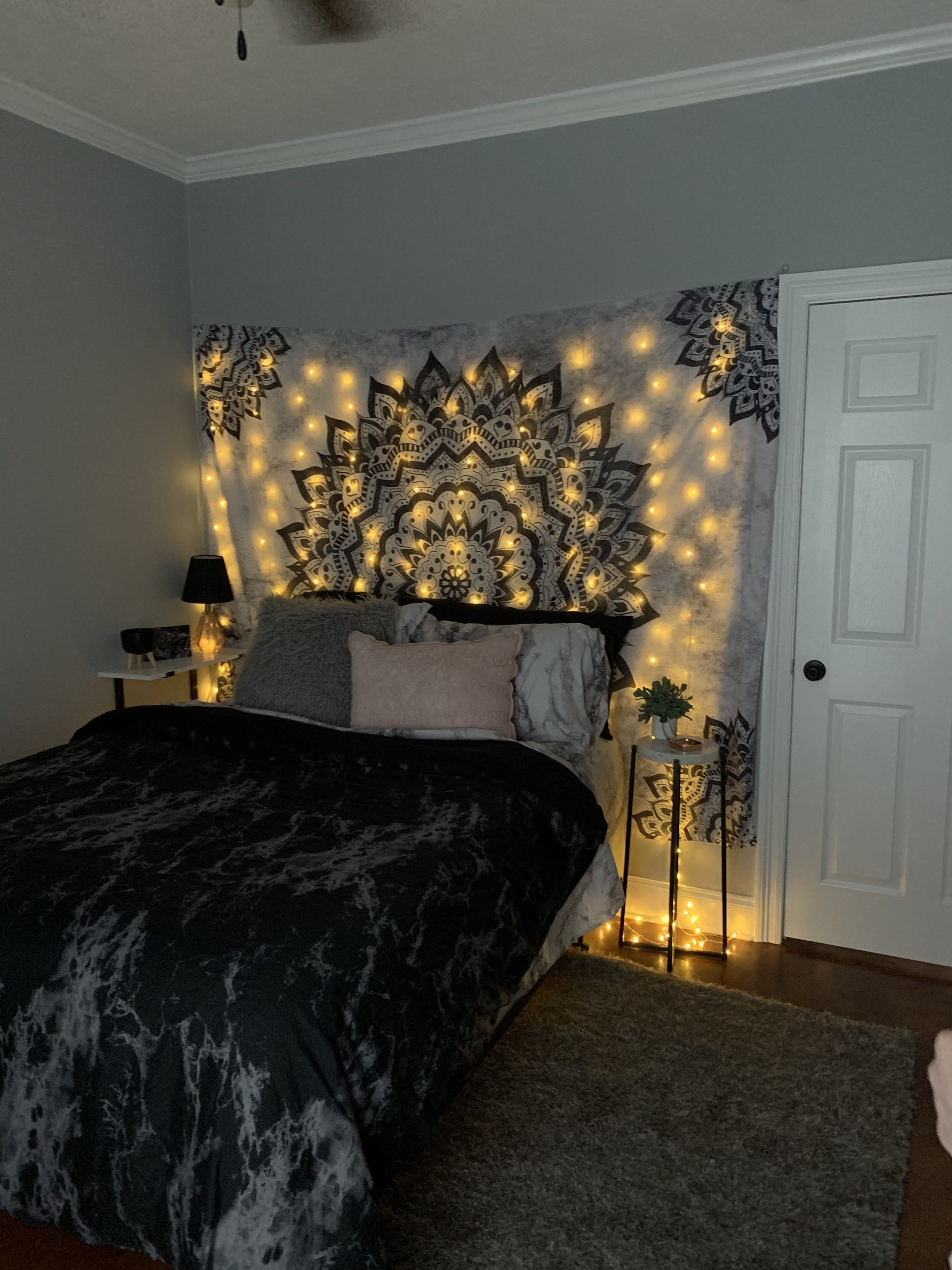 Leofanger Black and White Mandala Wall Tapestry, Bohemian Flower Psychedelic Hippie Wall Hanging for Bedroom 51.2 x 59.1 inches customer photo 1
