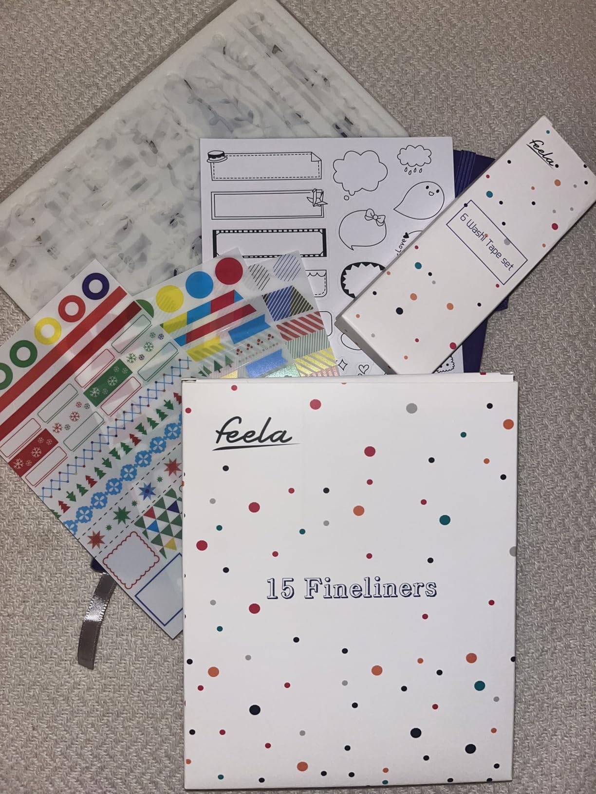 feela Dotted Journal Kit, Dot Grid Journal Hardcover Planner Notebook Set For Beginners Women Girls Note Taking with Journaling Supplies Stencils Stickers Pens Accessories, A5, 224 Pages, Pink customer photo 1