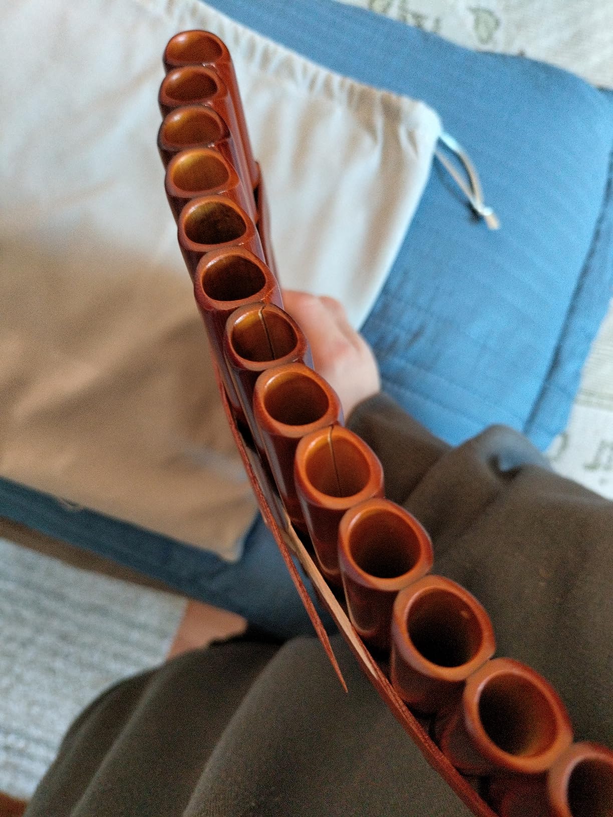 15 Pipes Brown Pan Flute G Key Chinese Traditional Musical Instrument Pan Pipes Woodwind Instrument (Right-Hand) customer photo 1