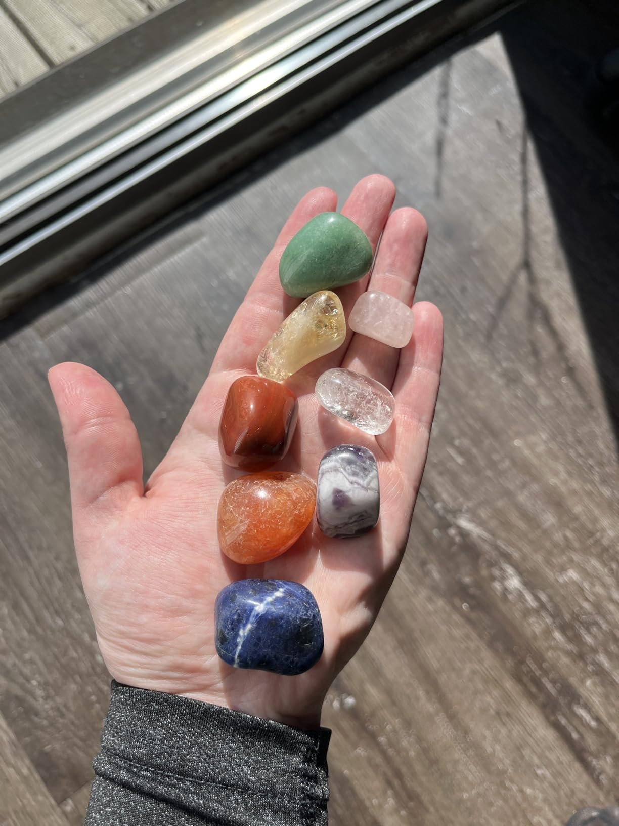 Crystals and Healing Stones Premium Kit Wooden Box - Chakra Stones Healing Crystals Set, Rose Quartz, Amethyst Cluster, Quartz Points, Chakra Pendulum (A Essential Chakra Collection) customer photo 1