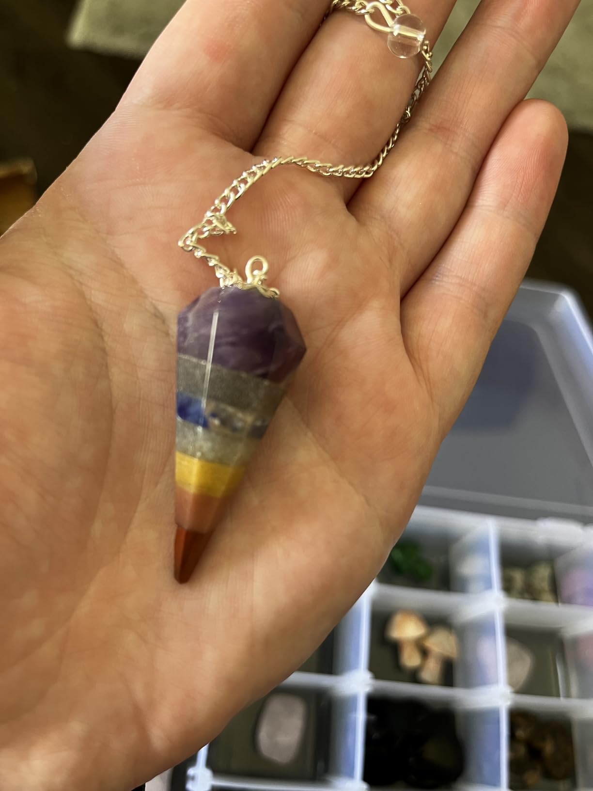 Crystals and Healing Stones Premium Kit Wooden Box - Chakra Stones Healing Crystals Set, Rose Quartz, Amethyst Cluster, Quartz Points, Chakra Pendulum (A Essential Chakra Collection) customer photo 2