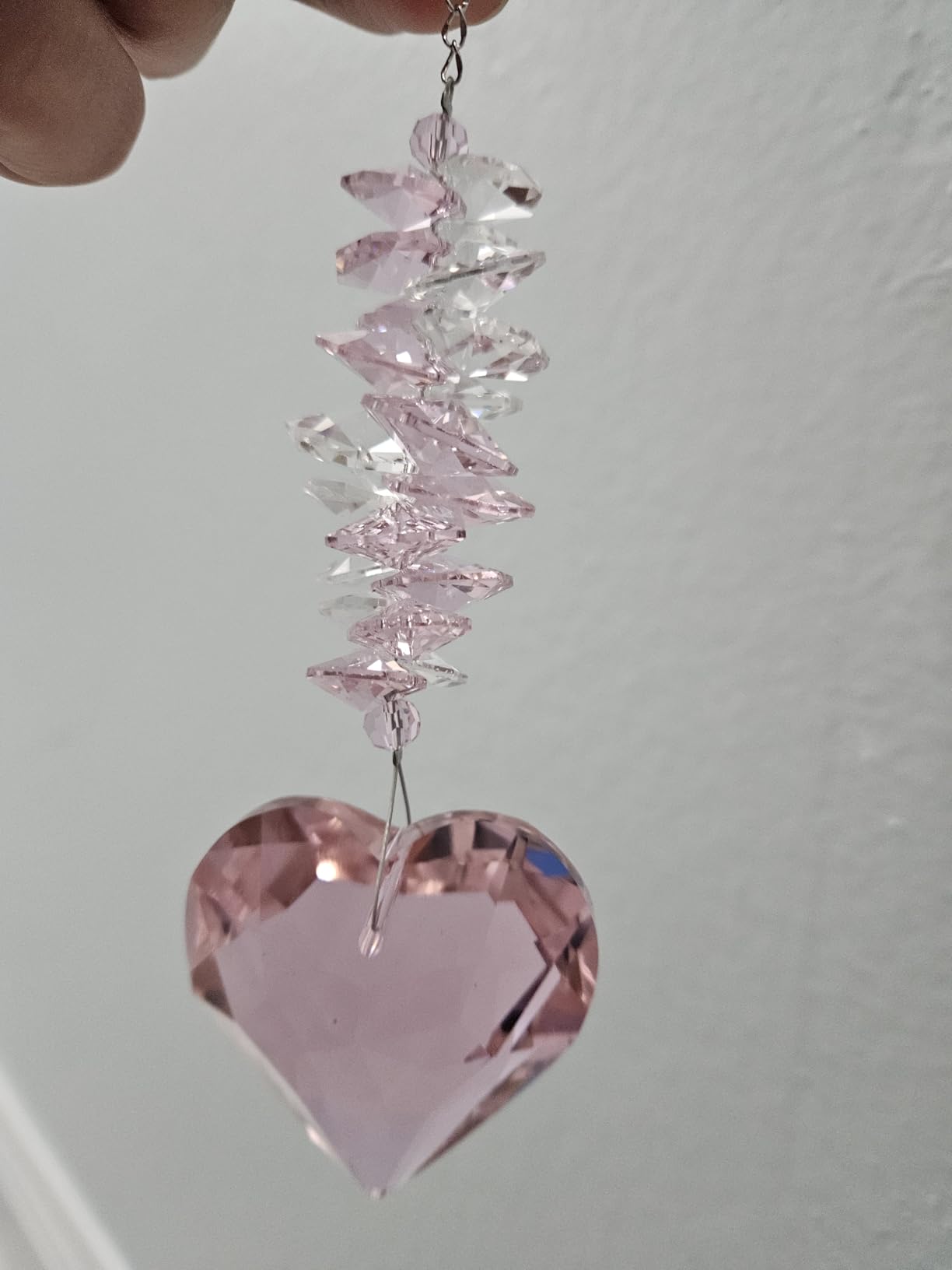 Shario 45mm Clear Glass Heart Crystal Ball Prism Pendant, Suncatcher for Windows, Outdoor Garden Hanging Decor, Gifts for Women, Mom customer photo 2