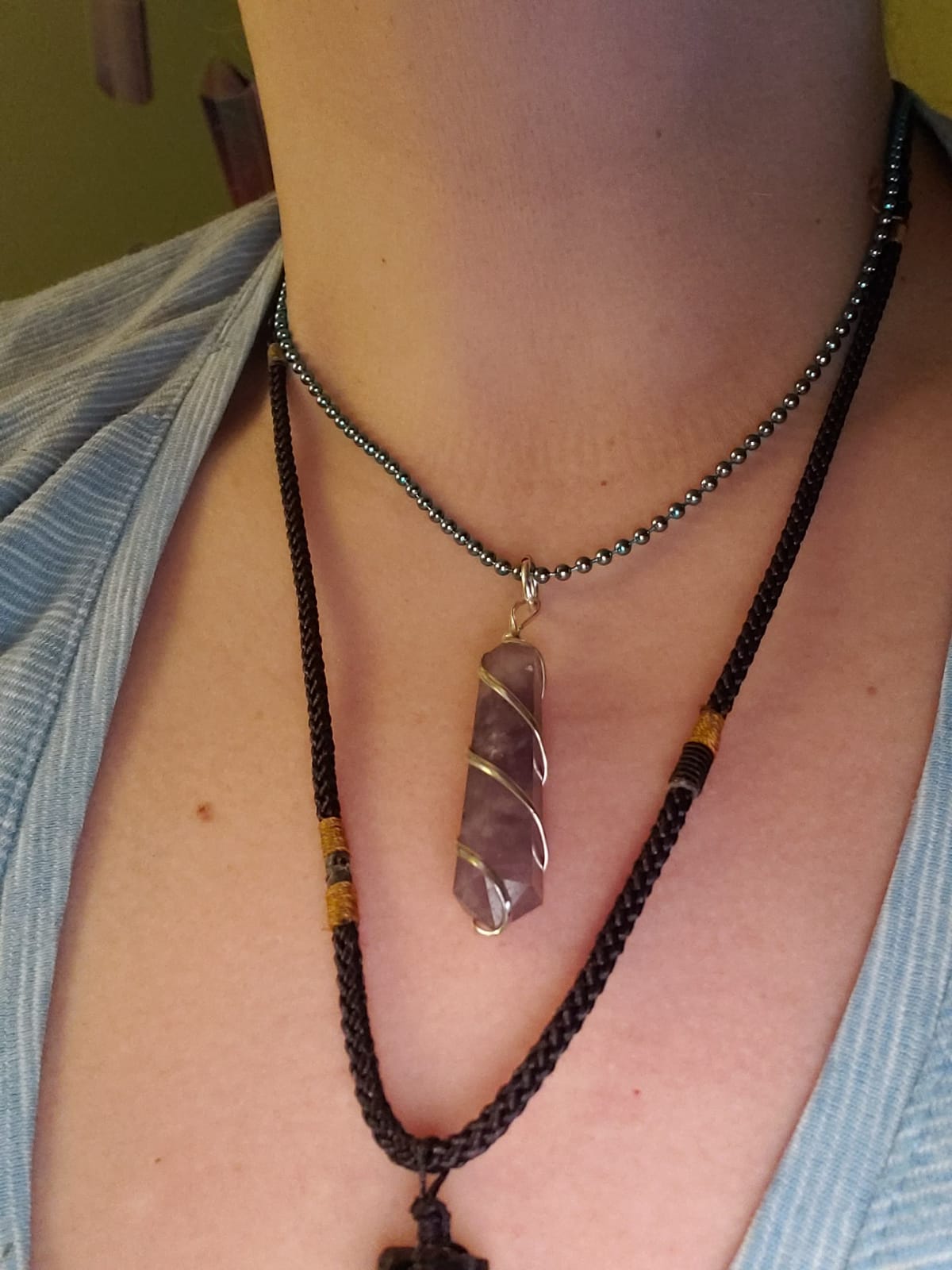 Lepidolite Healing Crystal Necklace - Stress Relief & Powerful Mood Stabilizer. Inner Peace Pendant. Jewelry Gift for Yoga, Meditation & Reiki customer photo 1