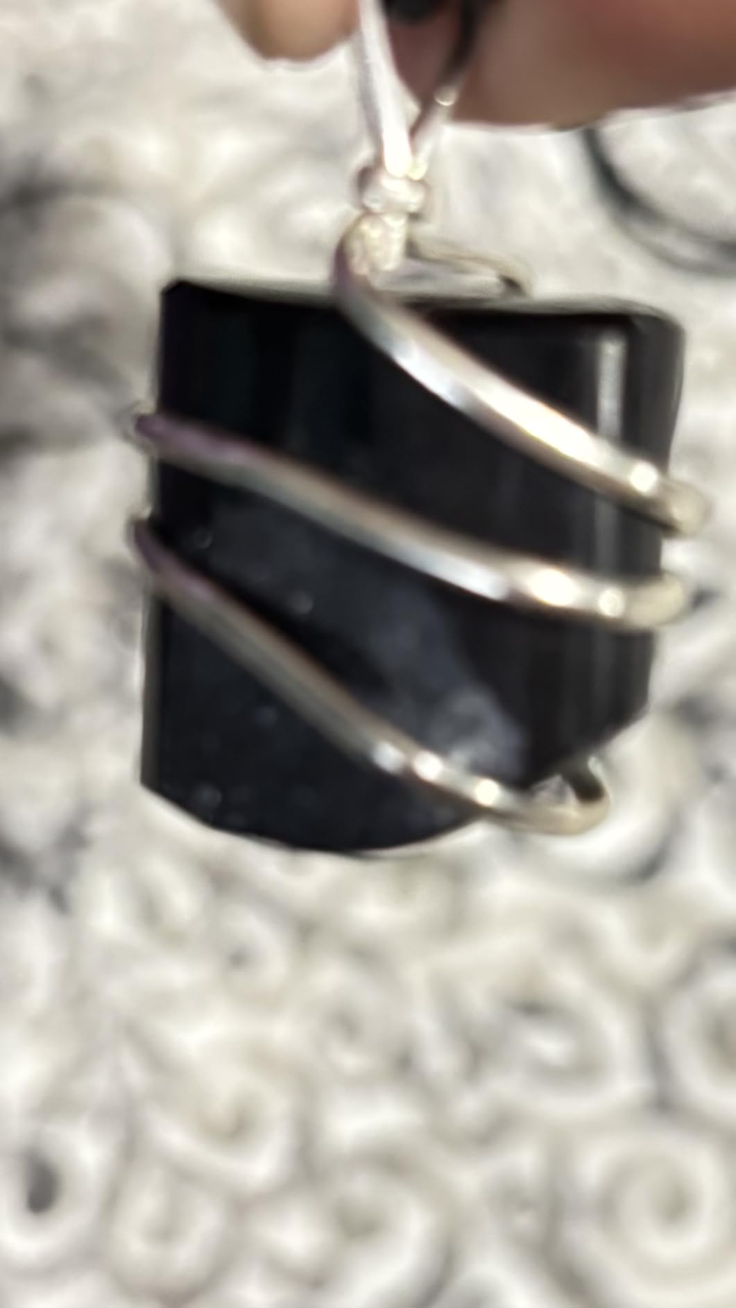 Raw Black Tourmaline Crystal Healing Pendant Necklace - Protection Negative Energy Cleanser Natural Stress Aid Soothe Mind Emotions - Authentic Wrapped Tumble Stone Chakra Healing Charm customer photo 1