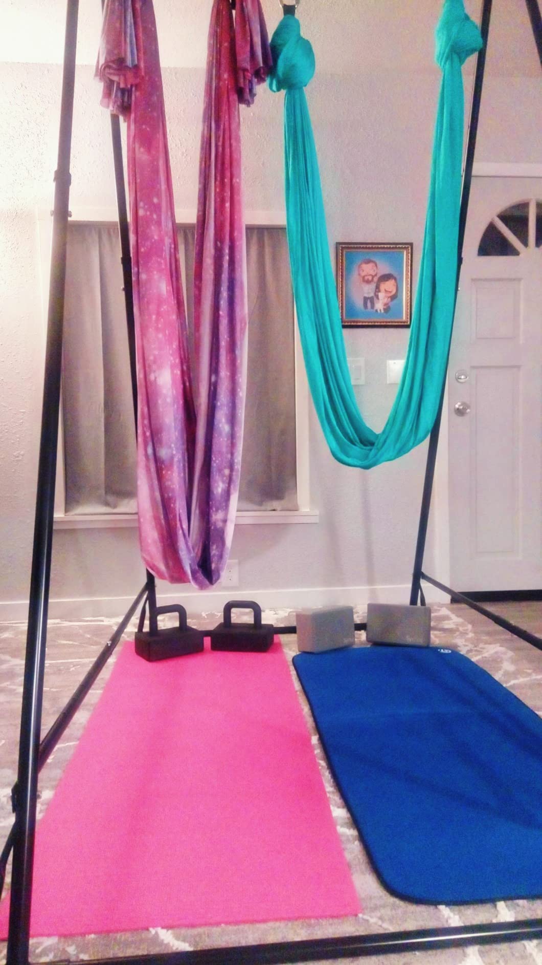KT Dedicated Stand Frame For Aerial Yoga And Therapy Sensory Hammock Model KT1.1520YG. Foldable, Portable, Height Adjustable, Stable and Durable Upgraded Yoga Swing Stand Frame customer photo 2