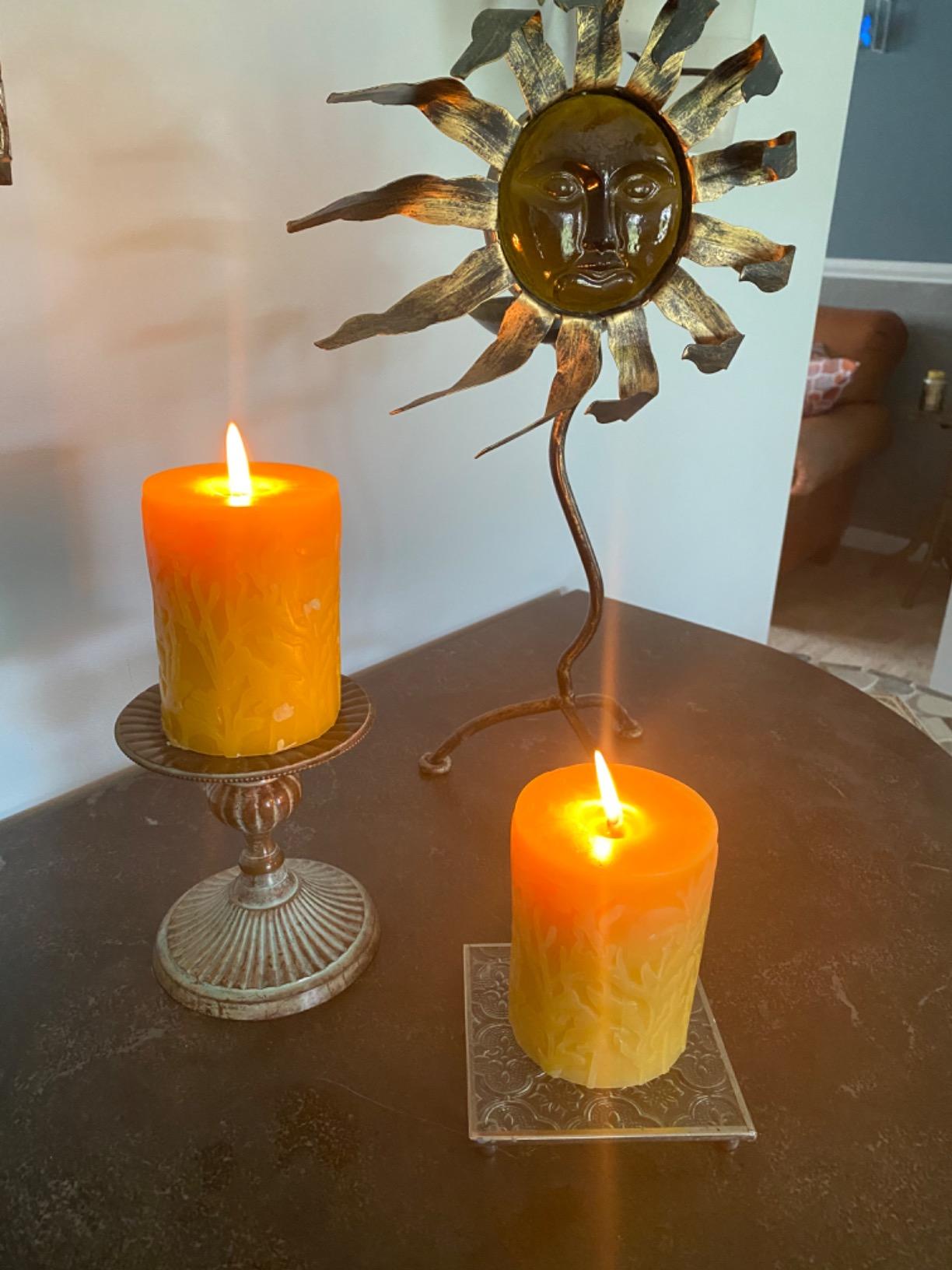 Wild Meadow Beeswax Candle - 100% Pure Beeswax, Natural Pillar Candles - 40 Hour Long Burn, 3x4 Inch - Unscented, Smokeless, Dripless - Alternative Imagination customer photo 1