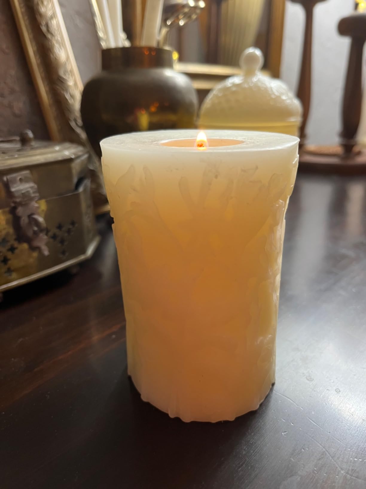Wild Meadow Beeswax Candle - 100% Pure Beeswax, Natural Pillar Candles - 40 Hour Long Burn, 3x4 Inch - Unscented, Smokeless, Dripless - Alternative Imagination customer photo 2