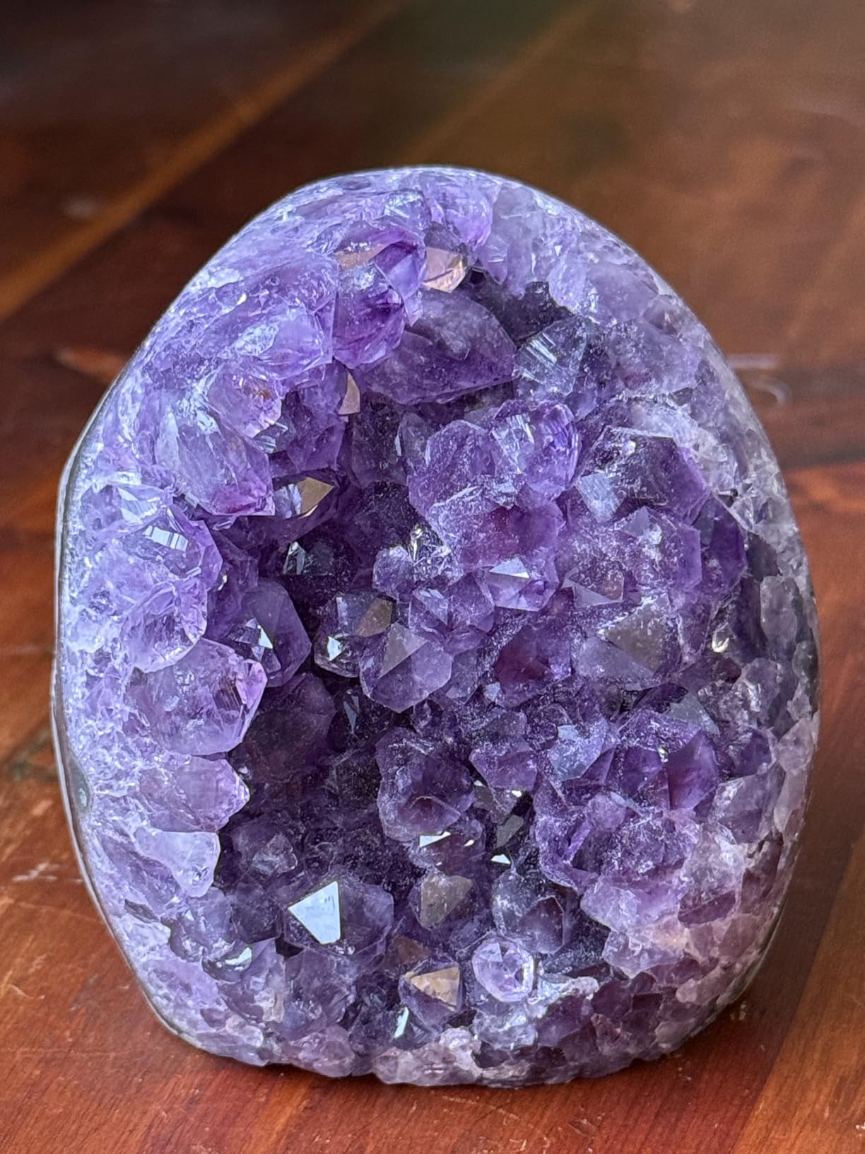 Premium Amethyst Geode Stone Crystal Cluster .5 - .75 Pound Geode - Each Piece is Unique & Natural - Raw Healing Crystal Rock from Uruguay - Deep Purple Decoration - FREE 3