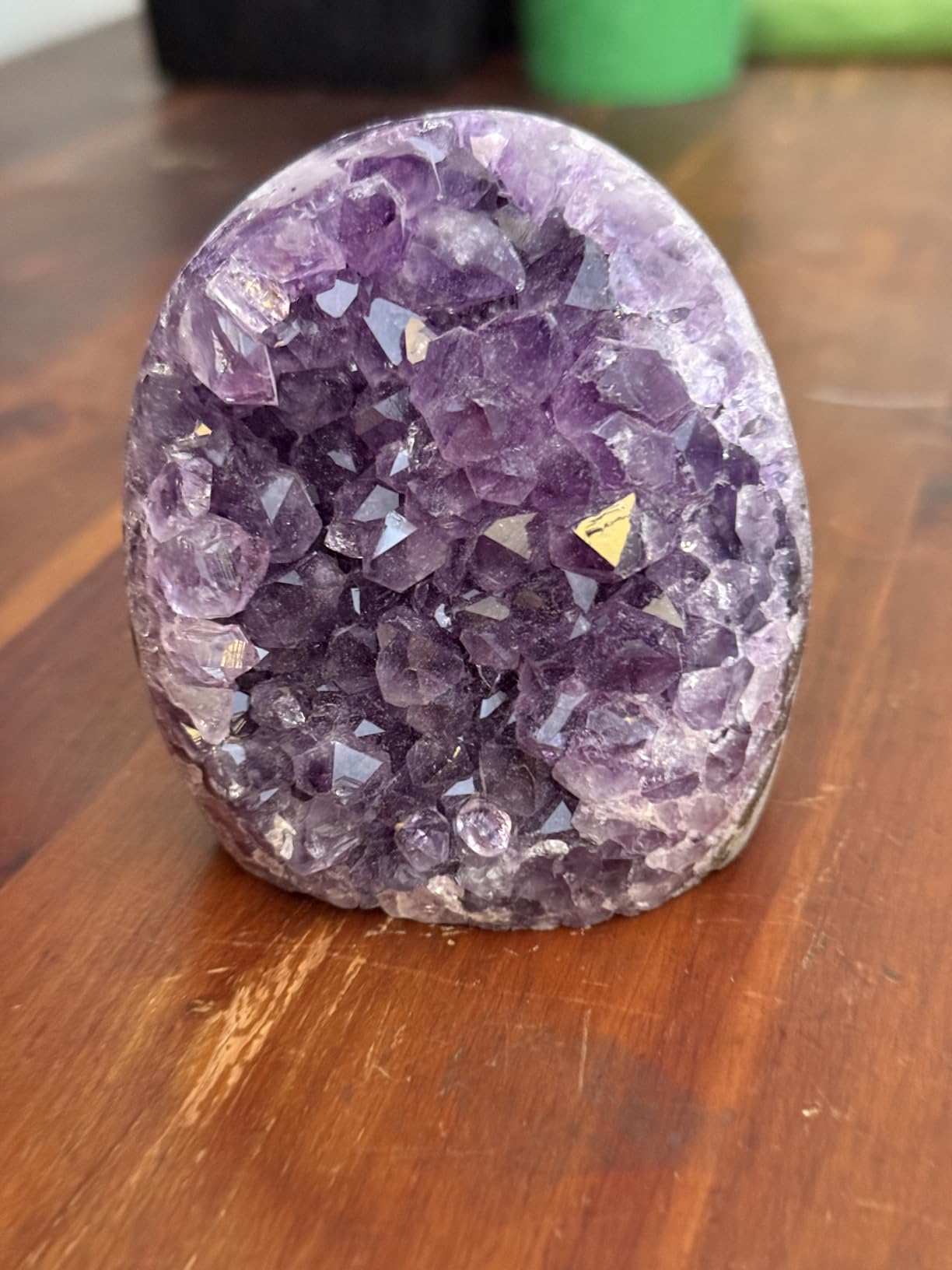 Premium Natural Amethyst Crystals Geode 0.75-1 lbs Healing Crystal Stones | Deep Purple Amethyst Cluster, Each Piece is Unique & Natural, Real Raw Healing Crystal Rock from Uruguay, FREE Selenite Wand customer photo 1