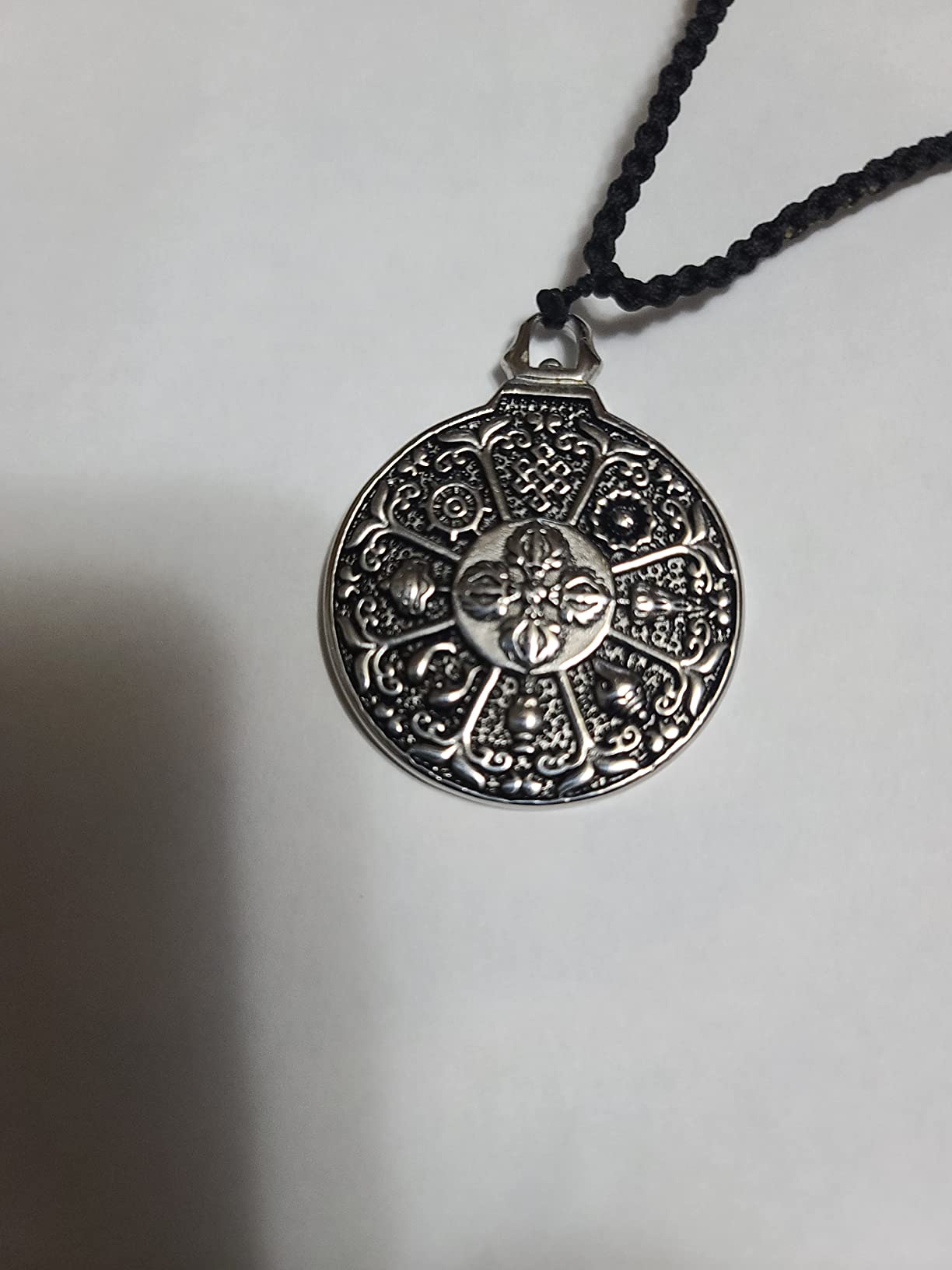 Vintage Tibetan I Ching Spiritual Divination Om Stainless Steel Pendant Necklace Religion Jewelry customer photo 2