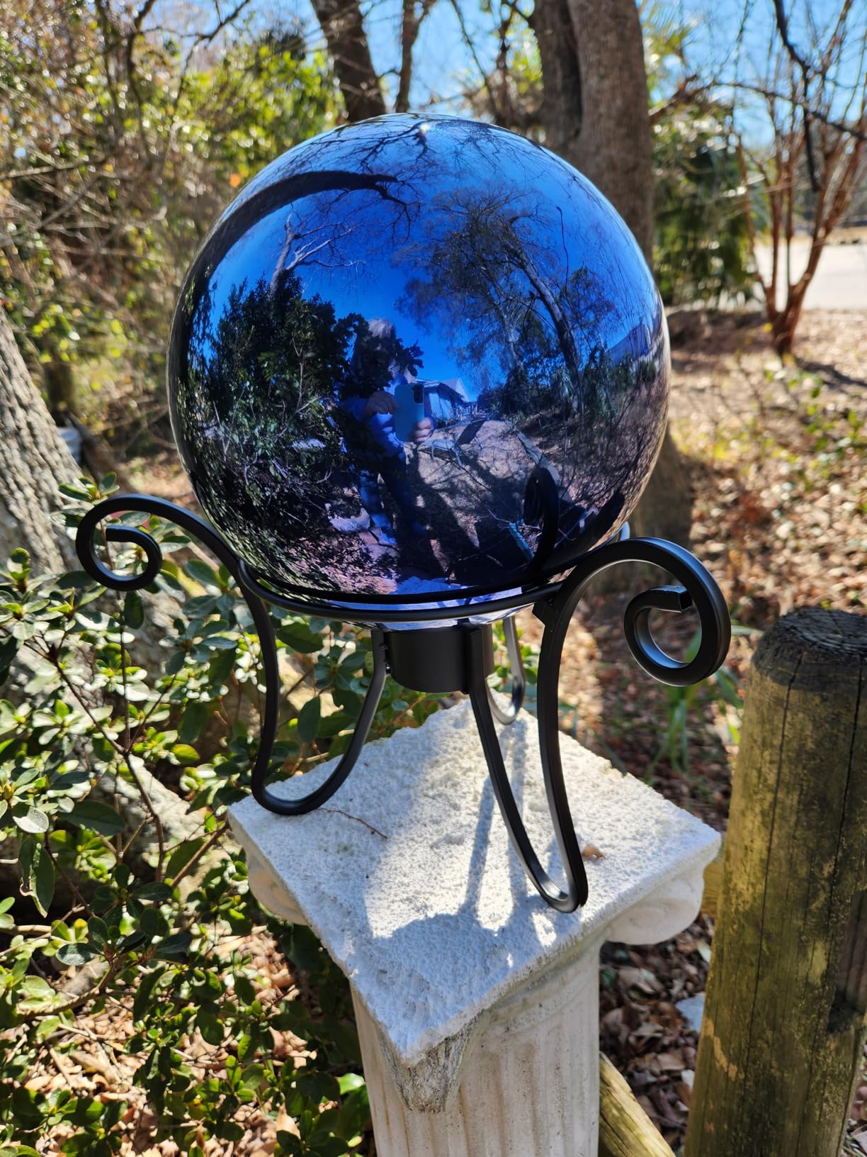 Topadorn Gazing Ball Stand, 6-Inch Dragonfly Holder for 10-12 Inch Globes - Gazing Ball Stand for 10-12 Inch Globes, 6-Inch Powder-Coated Steel customer photo 2