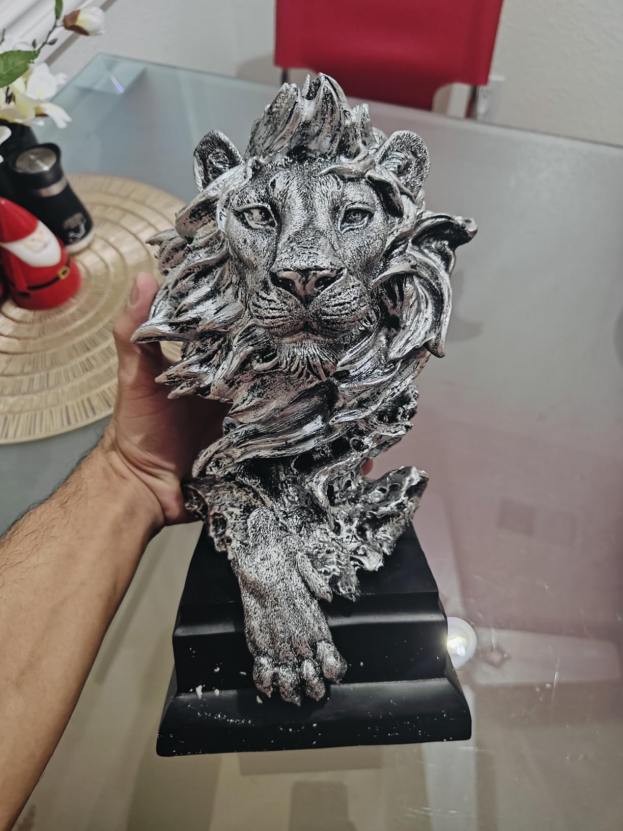 H&W Sandstone Lion Statue, The King of Beasts, Collectible Figurines | For Home/Study/Living Room, Great Collectible Figurines, Best Gift for The Man, Sandstone Color customer photo 2