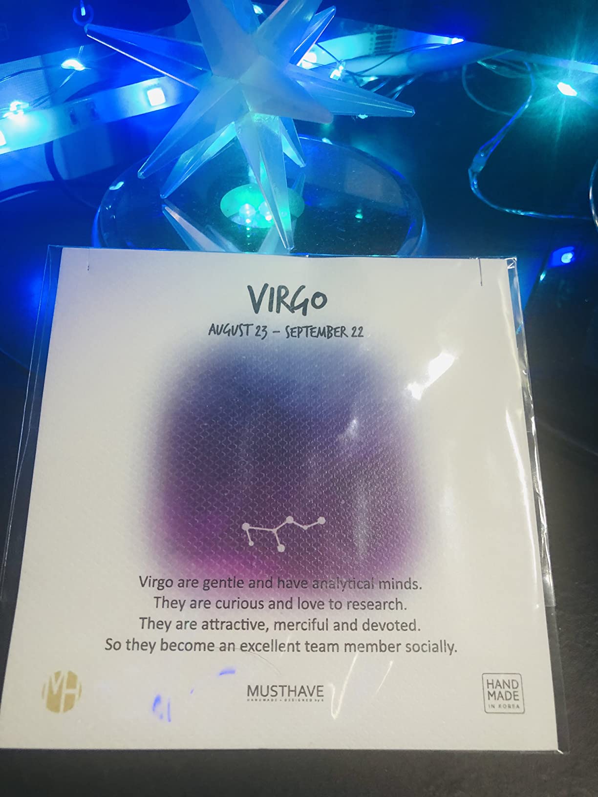 Zodiac 18K Gold Plated CZ Necklace With Message Card customer photo 2