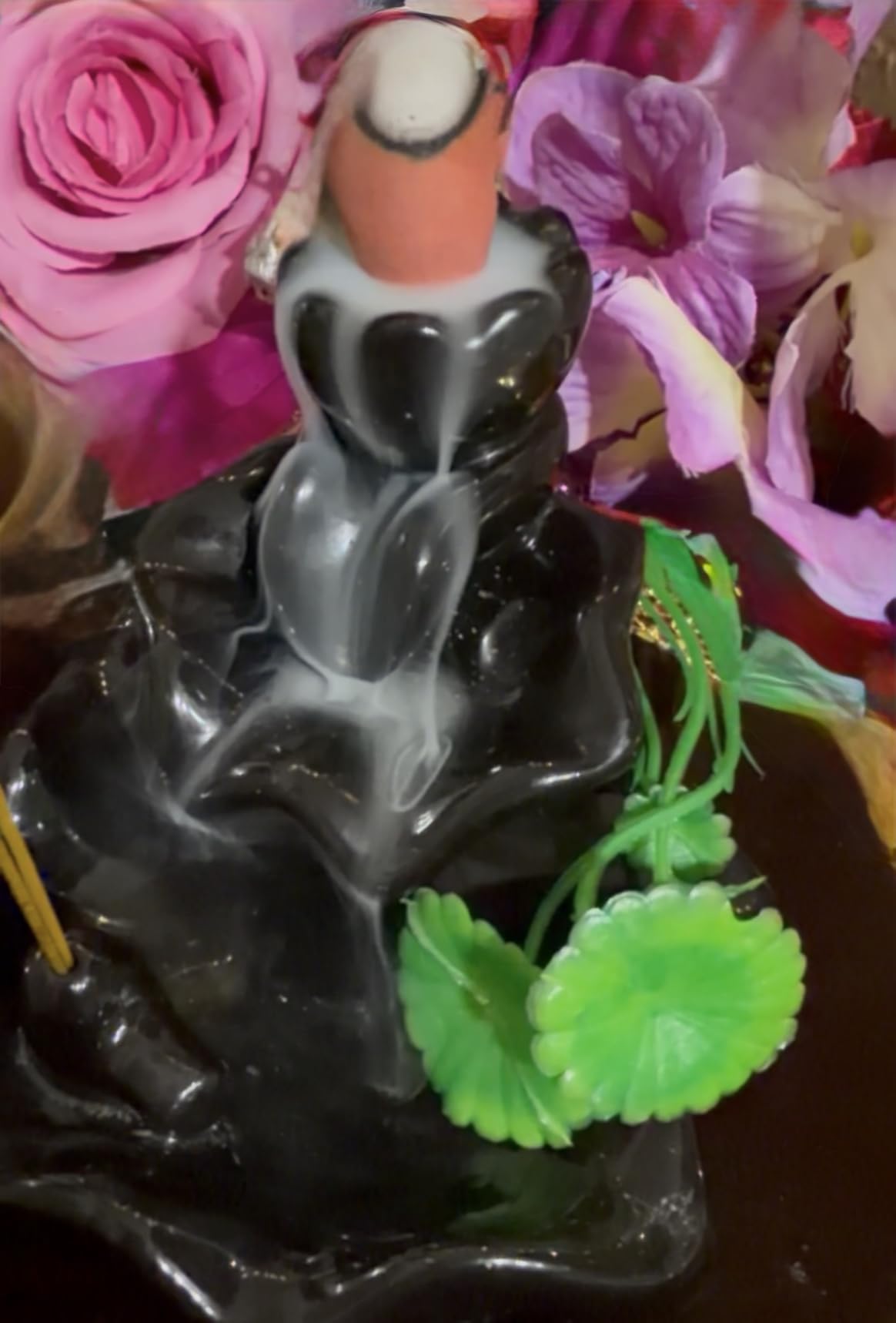 DK177 Waterfall Incense Holder Backflow Cone Ceramic Burner Handcrafted Porcelain Censer Incense Stick Stand with 20 Free Cones customer photo 2