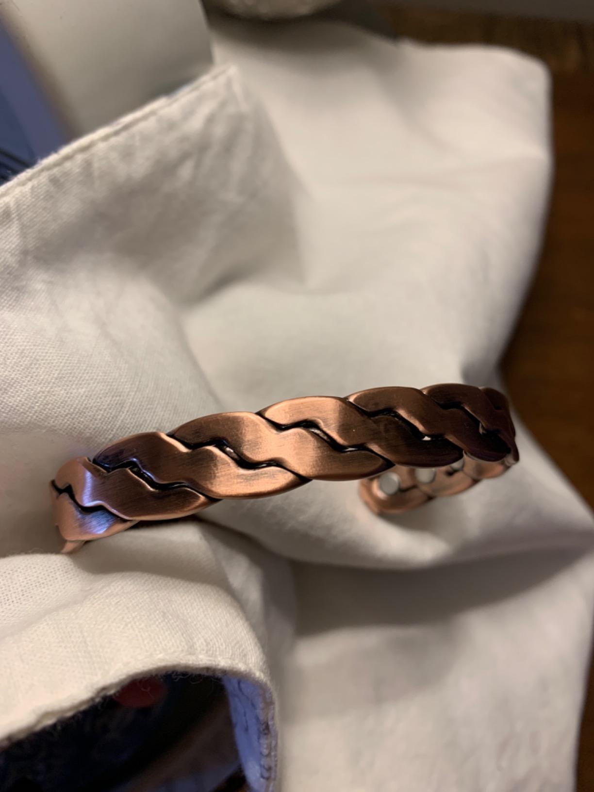 MagnetRX Copper Magnetic Bracelets - Effective Pure Copper Bracelet for Men and Women - Adjustable Cuff Bangles (Twisted Copper) customer photo 1