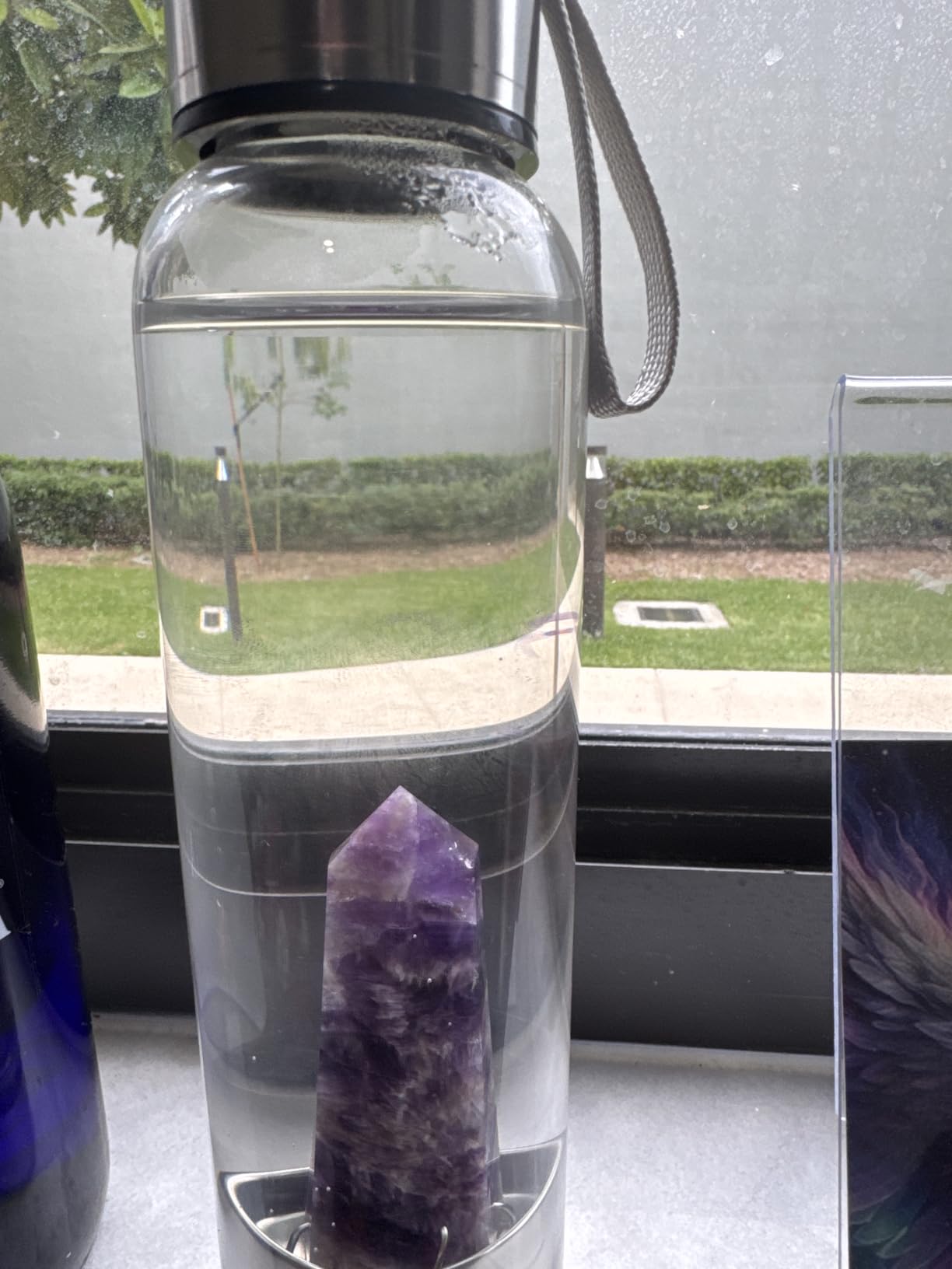 Crystal Glass Water Bottle - Crystal Clear Infused Juice Container Tumbler | 18.6Oz, Natural Quartz Gemstone customer photo 1