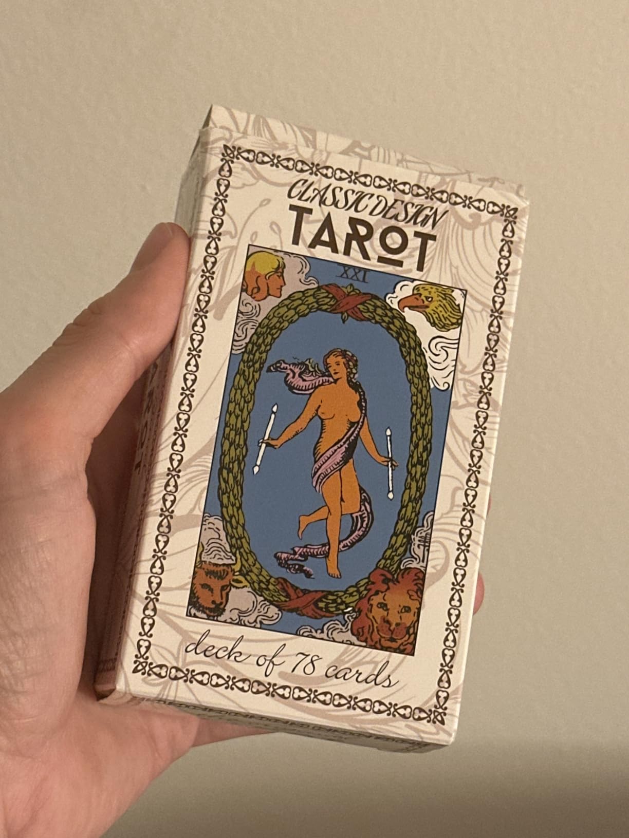 Classic Tarot Cards, 78 Card Tarot Deck with Guide Book for Beginners | 350 GSM linen-textured cardstock, full-color 92-page English guide, card meanings, 3 spreads, symmetrical backs, keepsake box customer photo 1