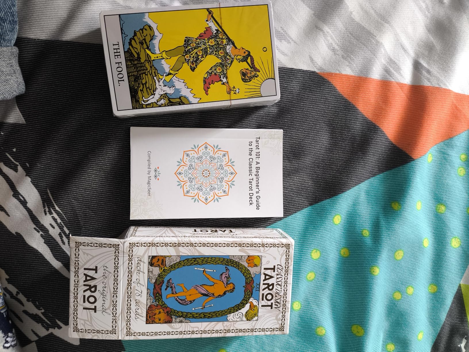 Classic Tarot Cards, 78 Card Tarot Deck with Guide Book for Beginners | 350 GSM linen-textured cardstock, full-color 92-page English guide, card meanings, 3 spreads, symmetrical backs, keepsake box customer photo 2