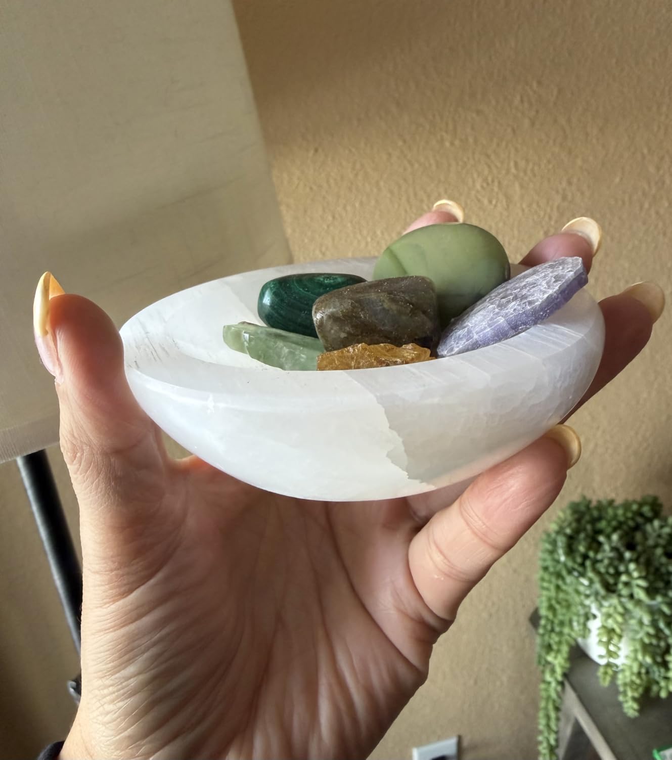 WBM Selenite Crystal Bowl - 4 Inch for Smudging, Healing and Recharging Crystals, Charging Station for Crystals and Healing Stones | Witchcraft Supplies - White customer photo 2