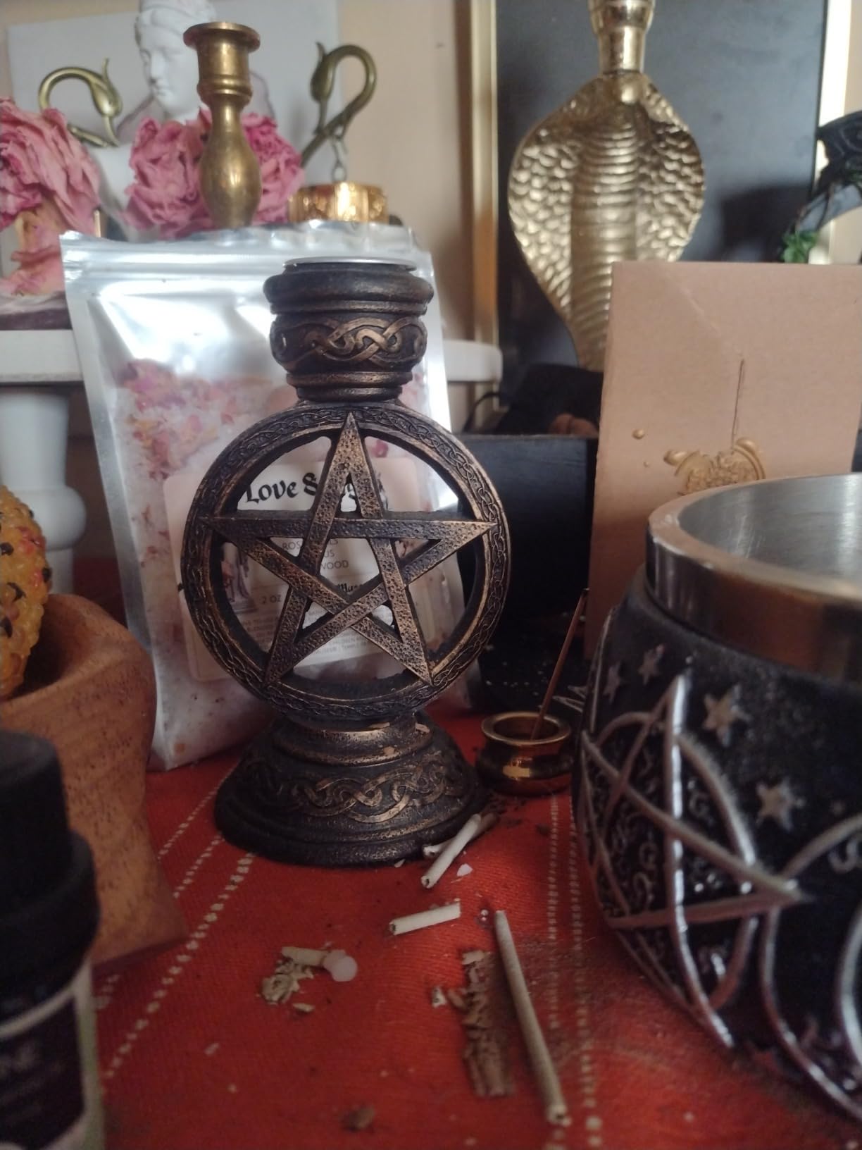 Pacific Giftware Wicca Pagan Witchcraft Pentagram Candle Incense Holder Set customer photo 2