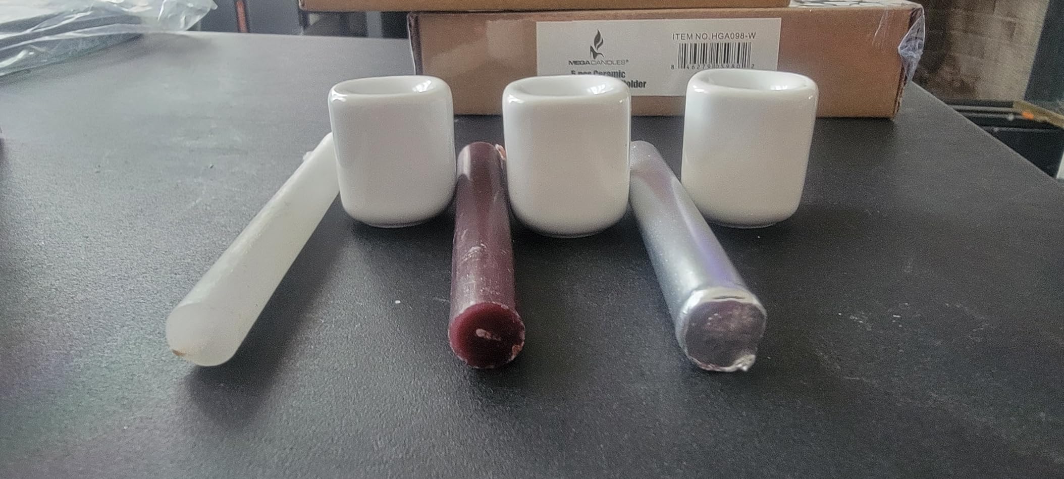 Mega Candles 5 pcs Black 1/2 Inch Diameter Ceramic Chime Ritual Spell Candle Holders customer photo 1