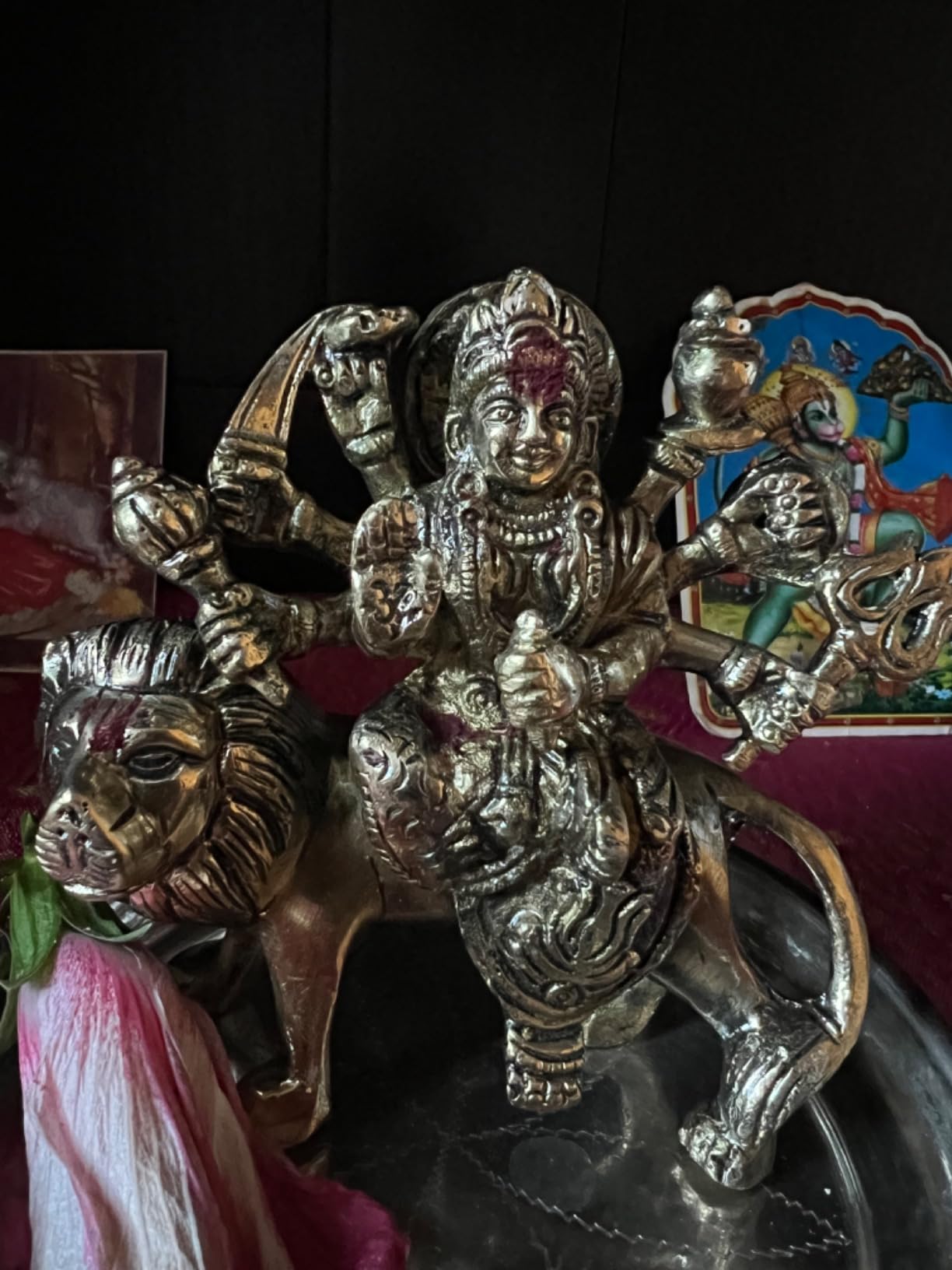 eSplanade Brass Maa Durga/MATA Rani Idol, Statue, moorti, murti for Home Mandir and Home Decor (4.6 Inches) customer photo 1