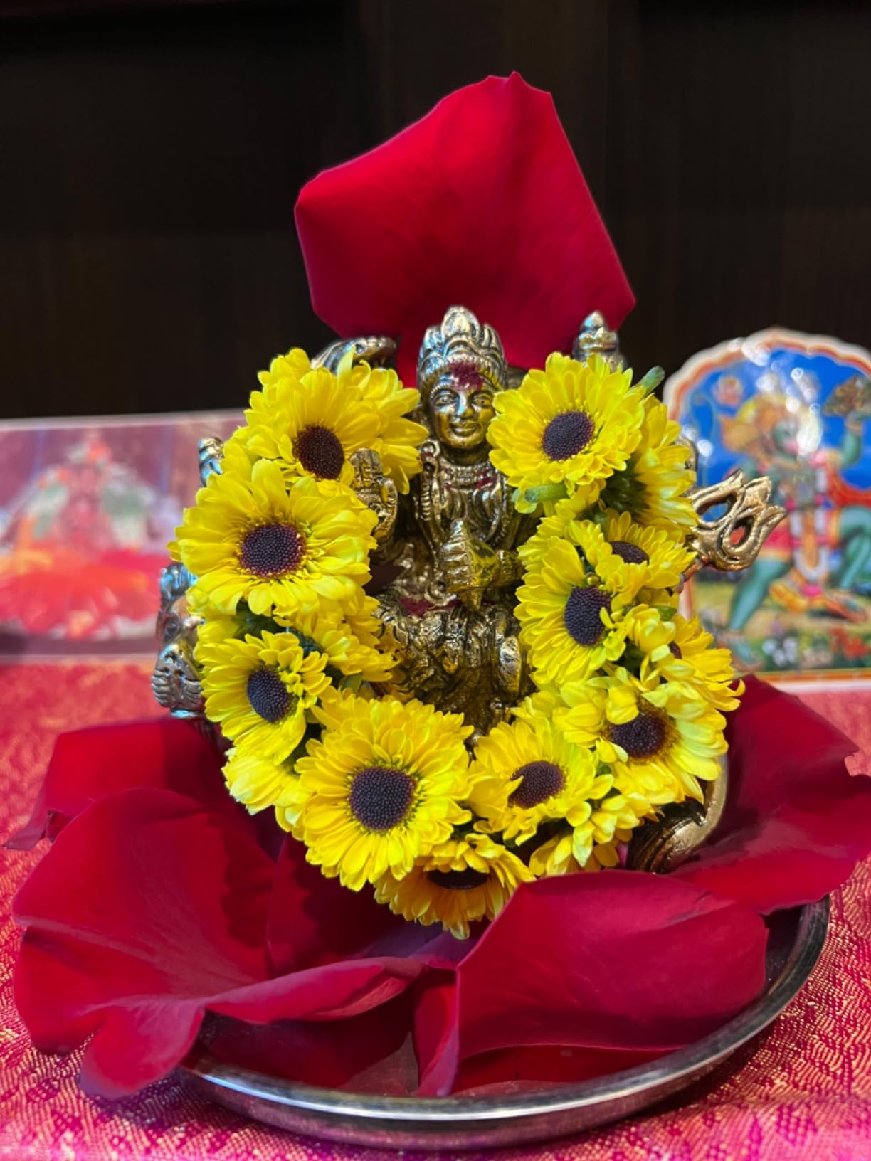 eSplanade Brass Maa Durga/MATA Rani Idol, Statue, moorti, murti for Home Mandir and Home Decor (4.6 Inches) customer photo 2