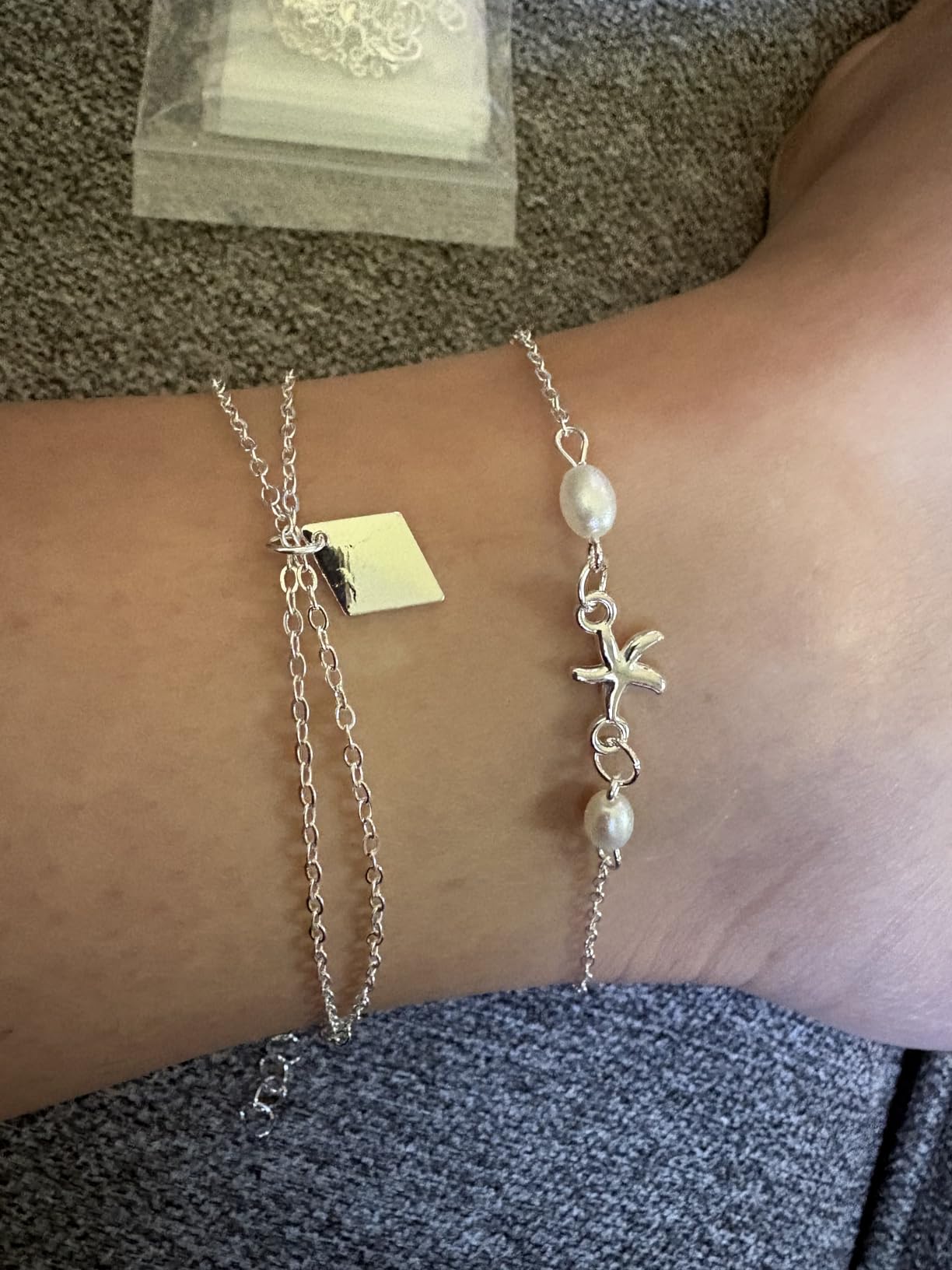 Softones 16Pcs Ankle Bracelets for Women Gold Silver Two Style Chain Beach Anklet Bracelet Jewelry Anklet Set, Adjustable Size customer photo 1