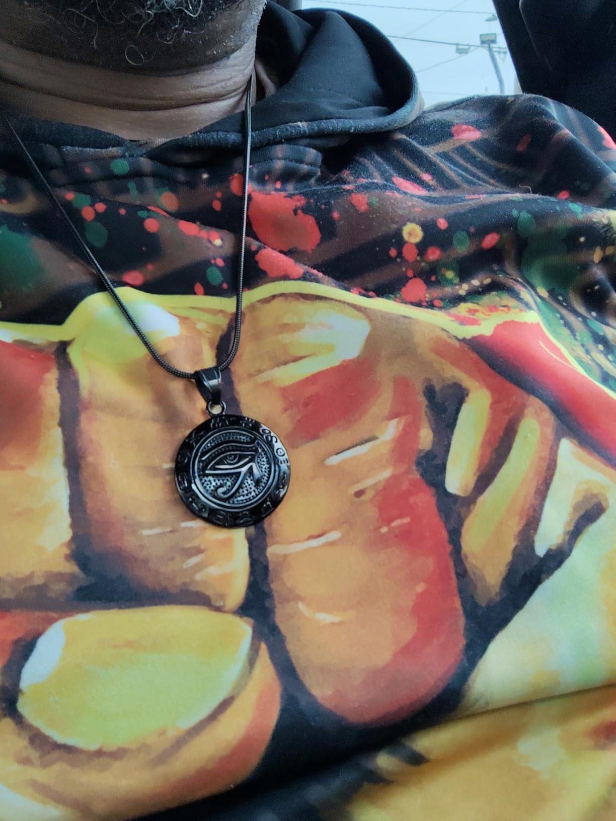 Eye of Horus Necklace 316L Stainless Steel Egyptian Ancient Wedjat Eye of Ra Horus Symbol of Protection Mens' Amulet Protective Coptic Jewelry SP0009 customer photo 1