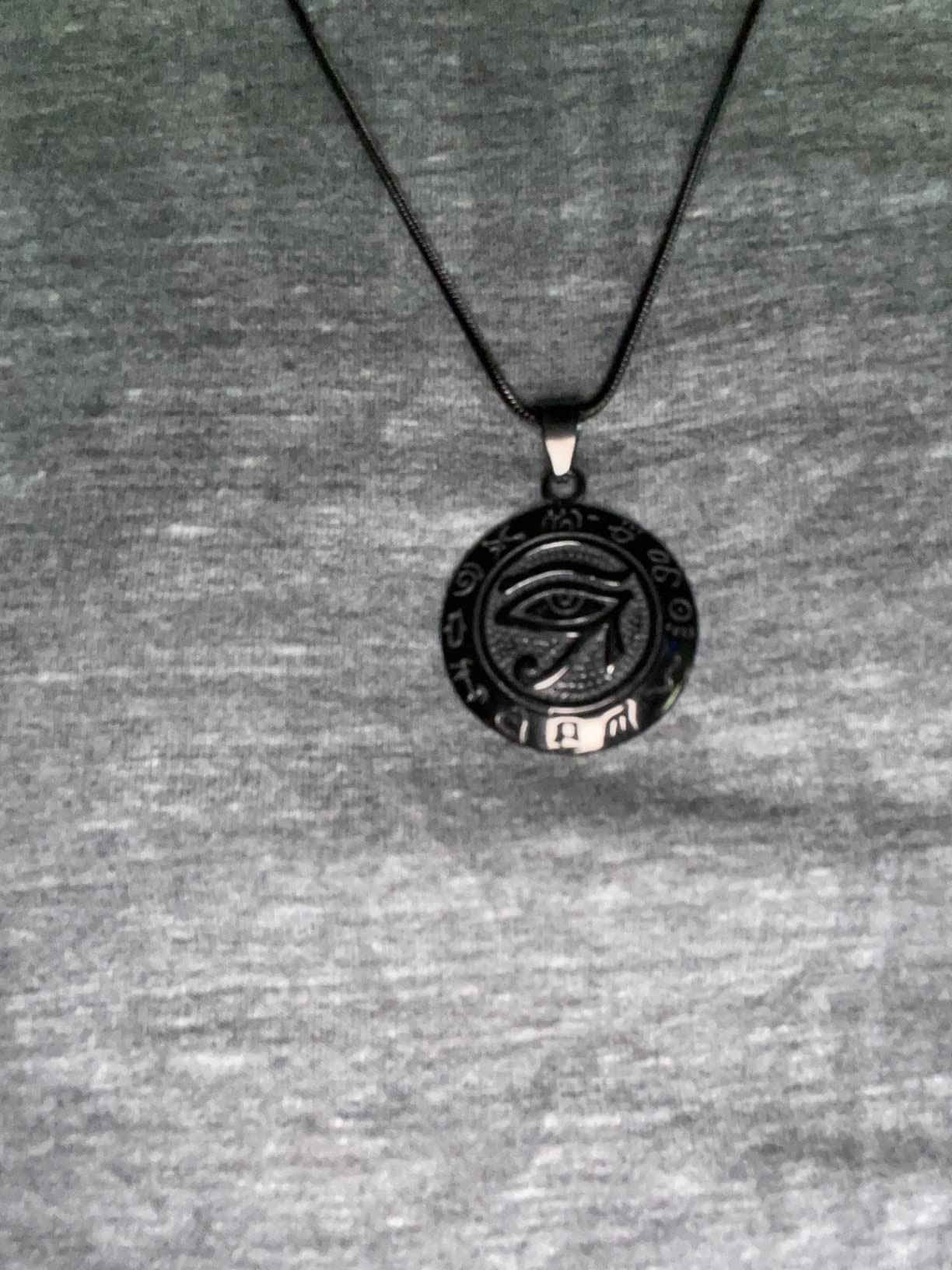 Eye of Horus Necklace 316L Stainless Steel Egyptian Ancient Wedjat Eye of Ra Horus Symbol of Protection Mens' Amulet Protective Coptic Jewelry SP0009 customer photo 2