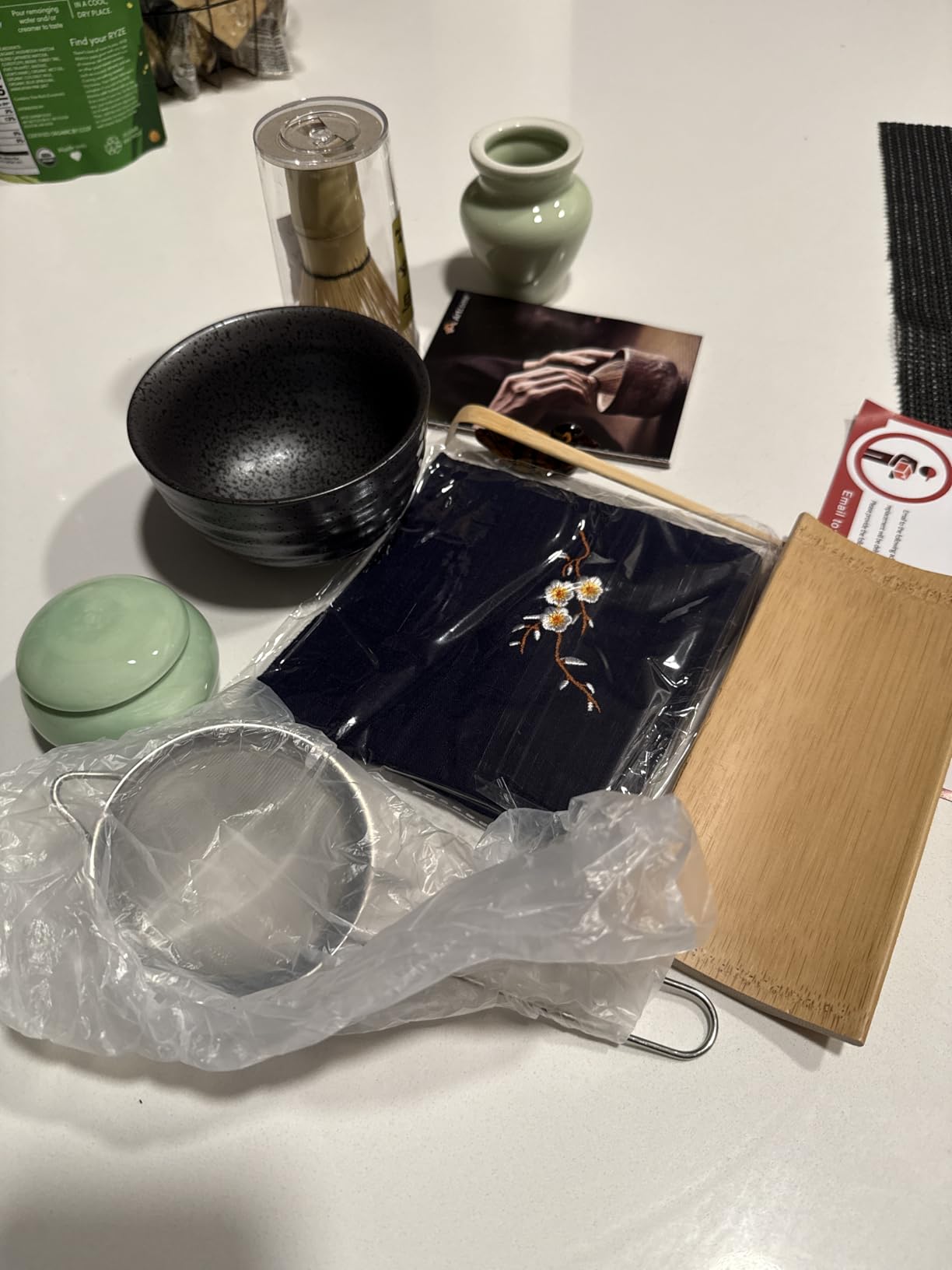 Artcome Traditional Japanese Matcha Tea Set (9Pcs) | Matcha Whisk, Traditional Scoop, Matcha Bowl & Caddy, Ceramic Whisk Holder, Handmade Matcha Ceremony Kit customer photo 1