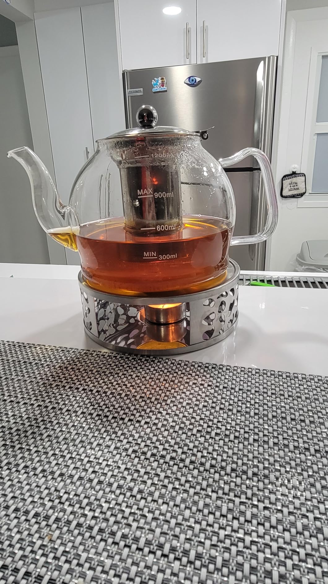 STNTUS Glass Teapot, 40 oz. / 1200 ml for Loose Tea, With Infuser and Stainless Steel Strainer, Stovetop Safe, 4-6 Cups customer photo 1