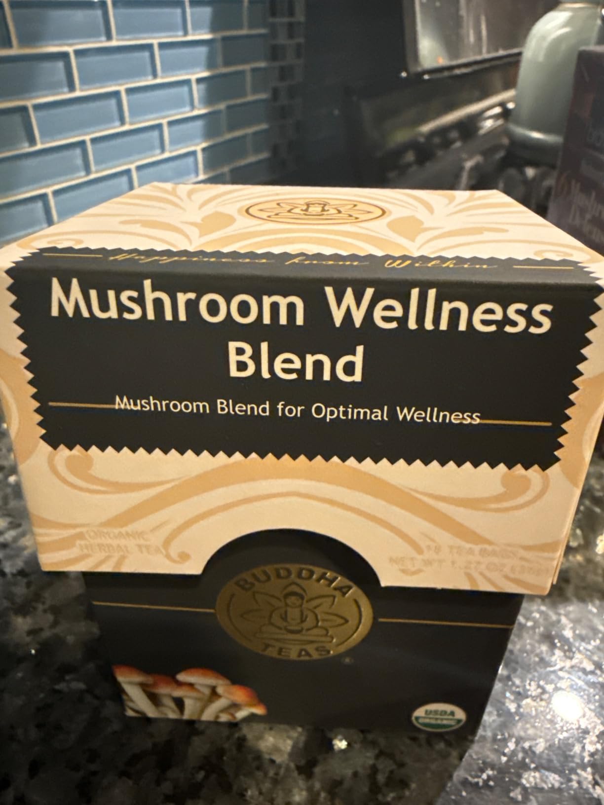 Buddha Teas - Organic Mushroom Wellness Blend - Herbal Tea - For Health & Wellbeing - With Antioxidants & Minerals - Clean Ingredients - Caffeine Free - OU Kosher & Non-GMO - 18 Tea Bags customer photo 2