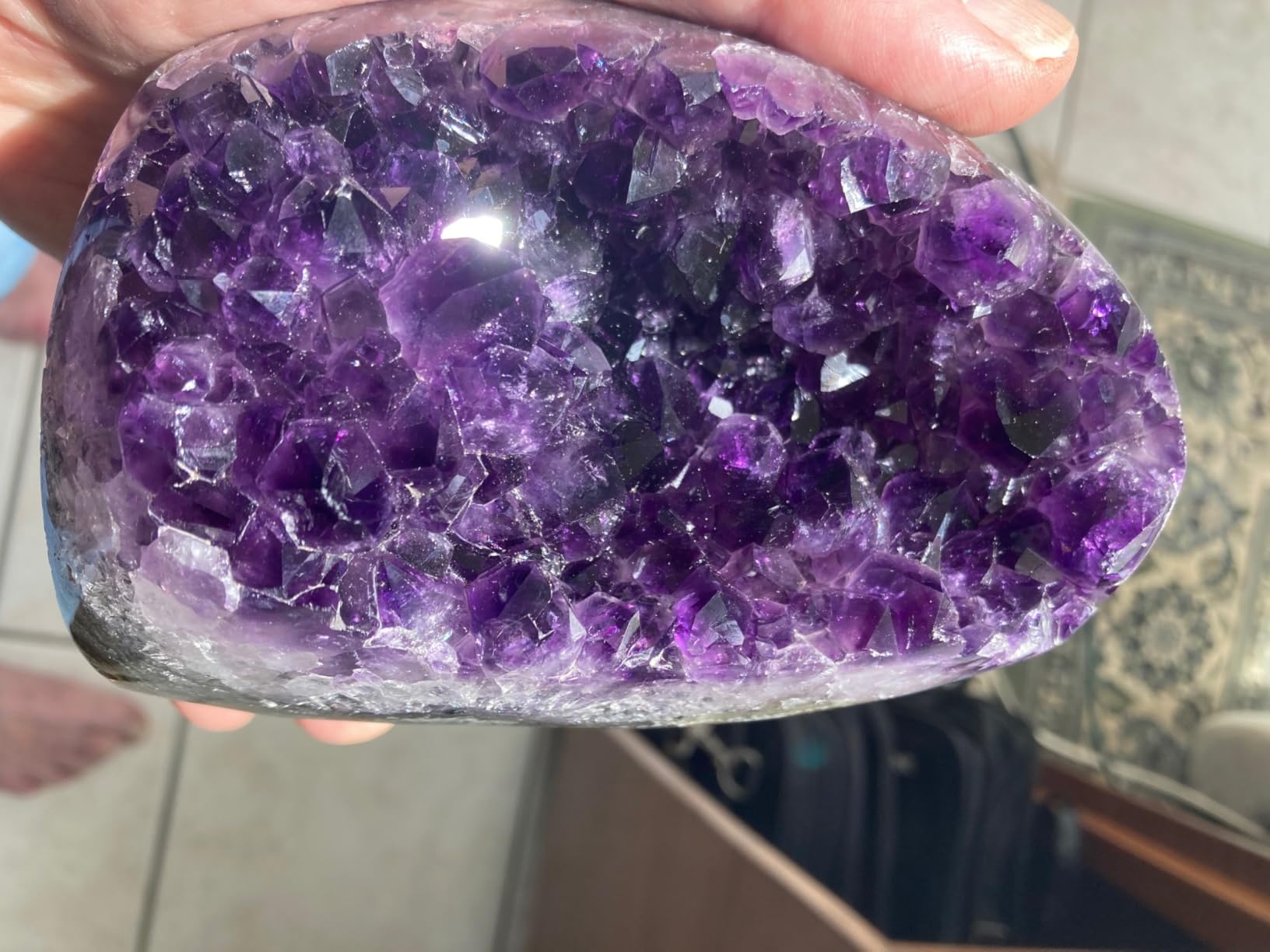 Large Natural Amethyst (5 lb to 6.5 lb) Crystal Clusters Stone from Uruguay Raw Geode Quartz - Deep Purple Color customer photo 1
