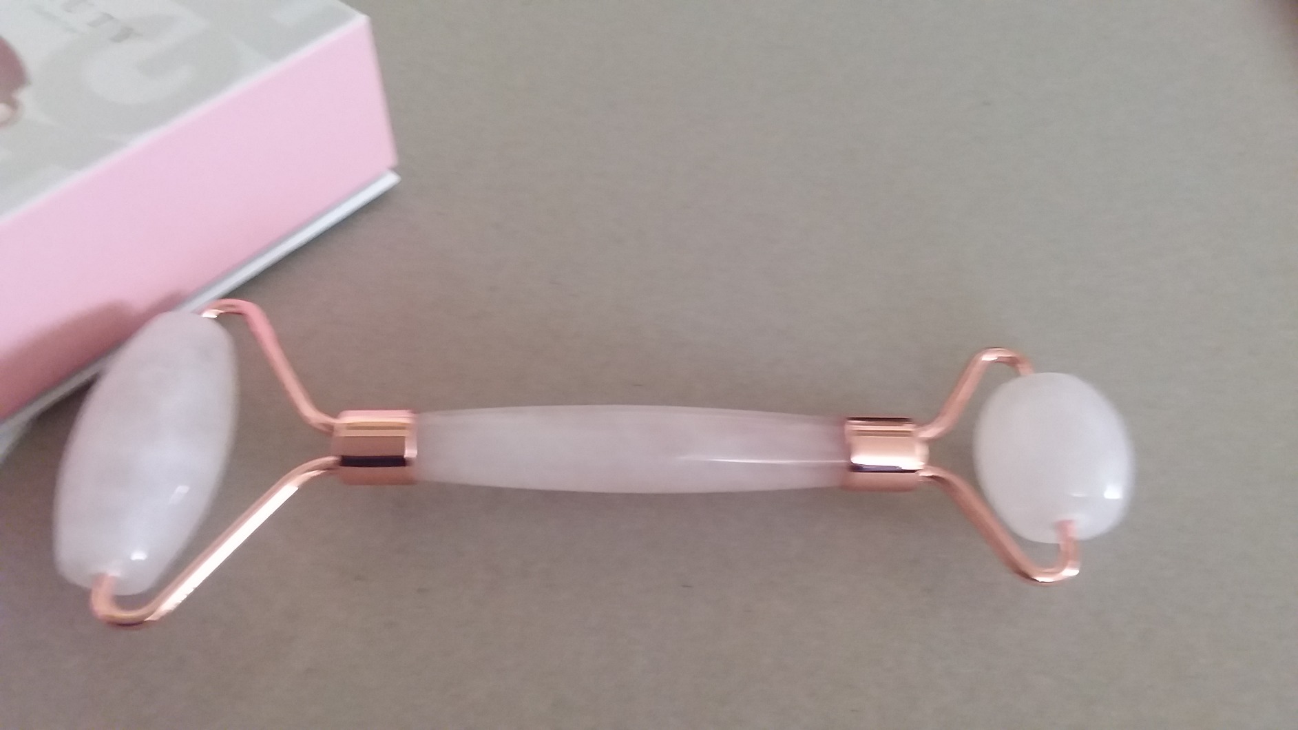 Rose Quartz Face Roller - Depuffs & Smoothes Fine Lines and Wrinkles | Skin Care Tools & Relaxation Gifts for Women, Teenage Girl Gifts, Beauty Gift Ideas, Face Massager Tools, Facial Tool customer photo 2