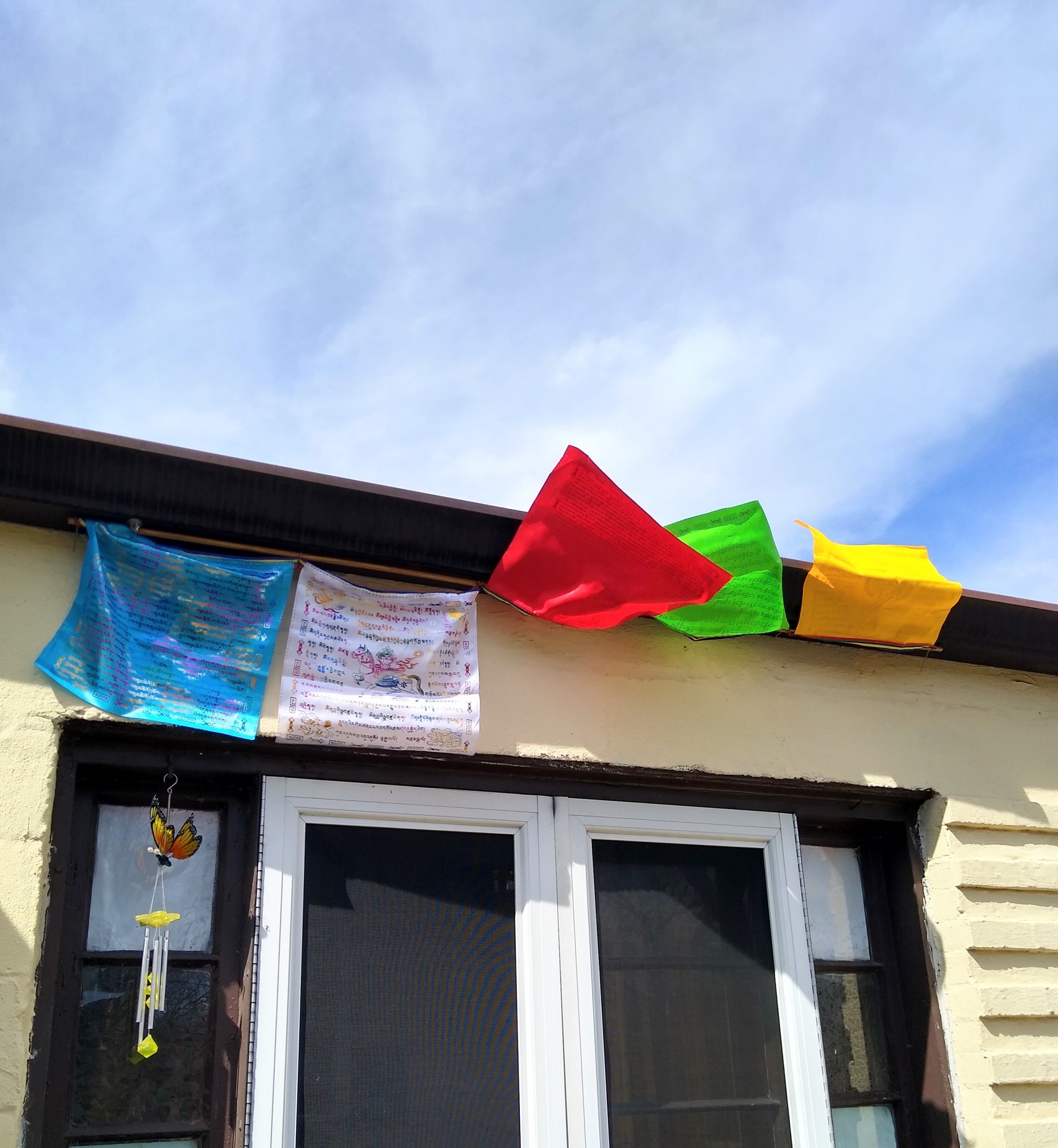 Prayer Flags 10 PCS Tibetan Prayer Flags Outdoor Buddhist Prayer Flag 13.4 X 13.4 inch Large Wind Horse Lungta Prayer Flags customer photo 2