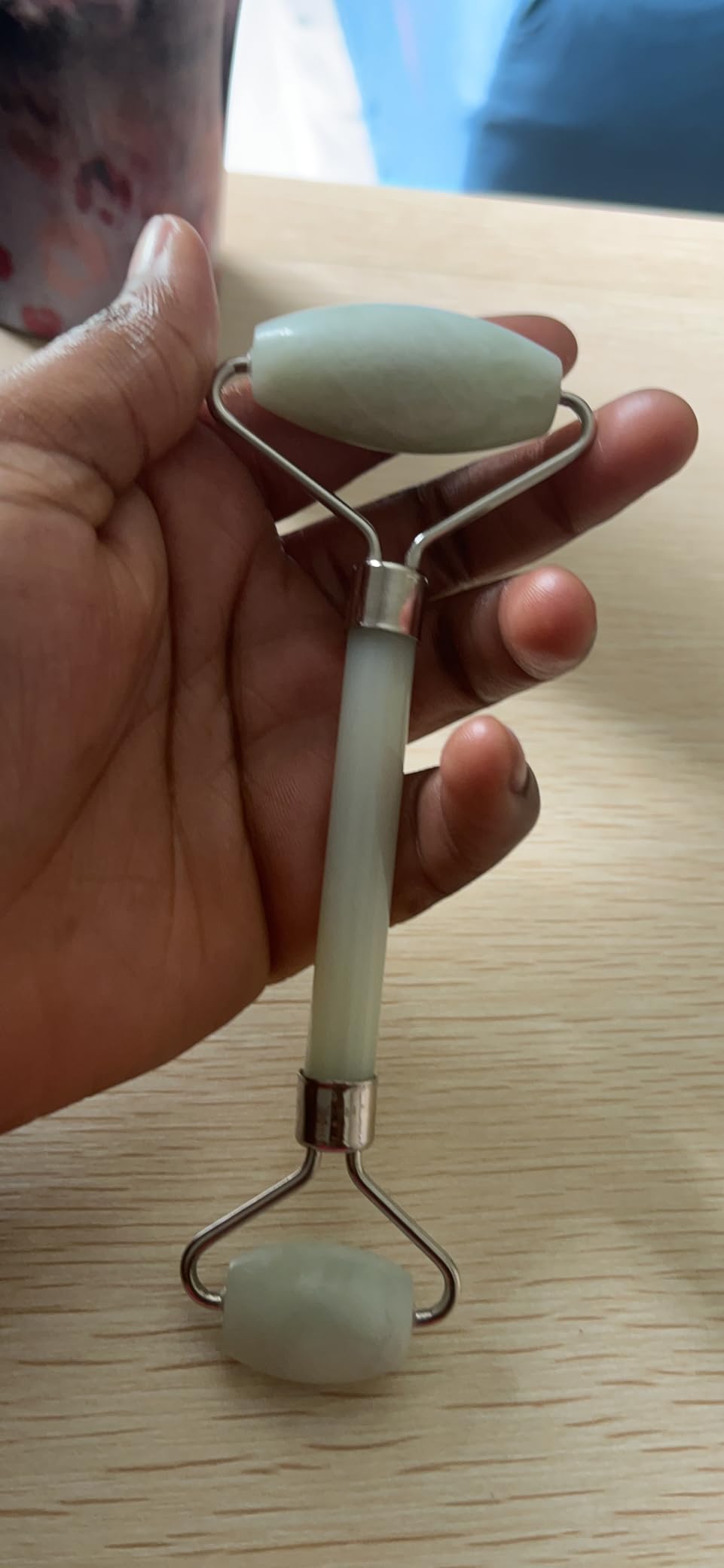 Plum Beauty Jade Roller - Face Roller, Gua Sha Facial Tools, Pack of 1 | Facial Roller for Wrinkles and Lifting, Eye Roller for Puffy Eyes, Supports Lymphatic Drainage Massage customer photo 1