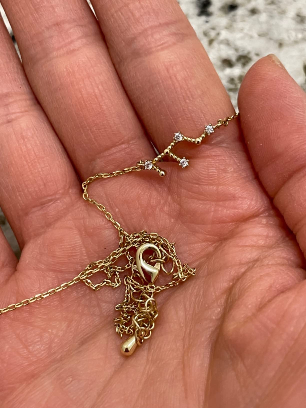 PAVOI Zodiac Necklace for Women, 14K Gold Plated Constellation CZ Choker customer photo 1