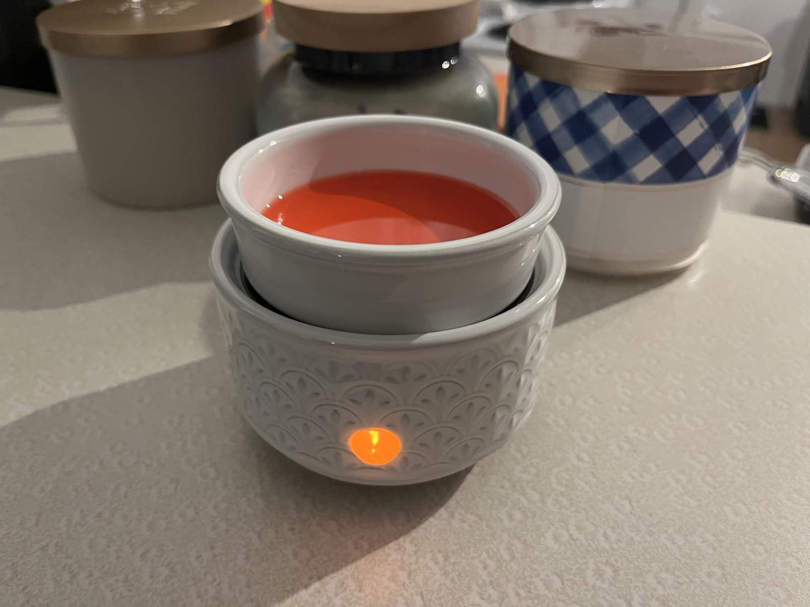 Ceramic Wax Melt Warmer Electric Wax Warmer for Scented Wax Cubes | Flameless Warmer with Removable Dish & Indicator Light, Compact Tabletop Home Decor customer photo 2