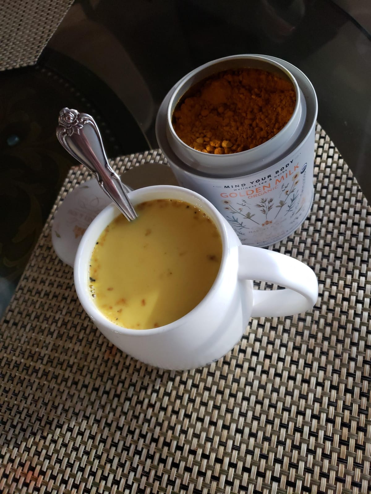 Harney & Sons Golden Milk Powder Tin, Turmeric Spice Blend, 8 oz - Caffeine-free blend with organic turmeric, ginger, coconut, black pepper customer photo 2