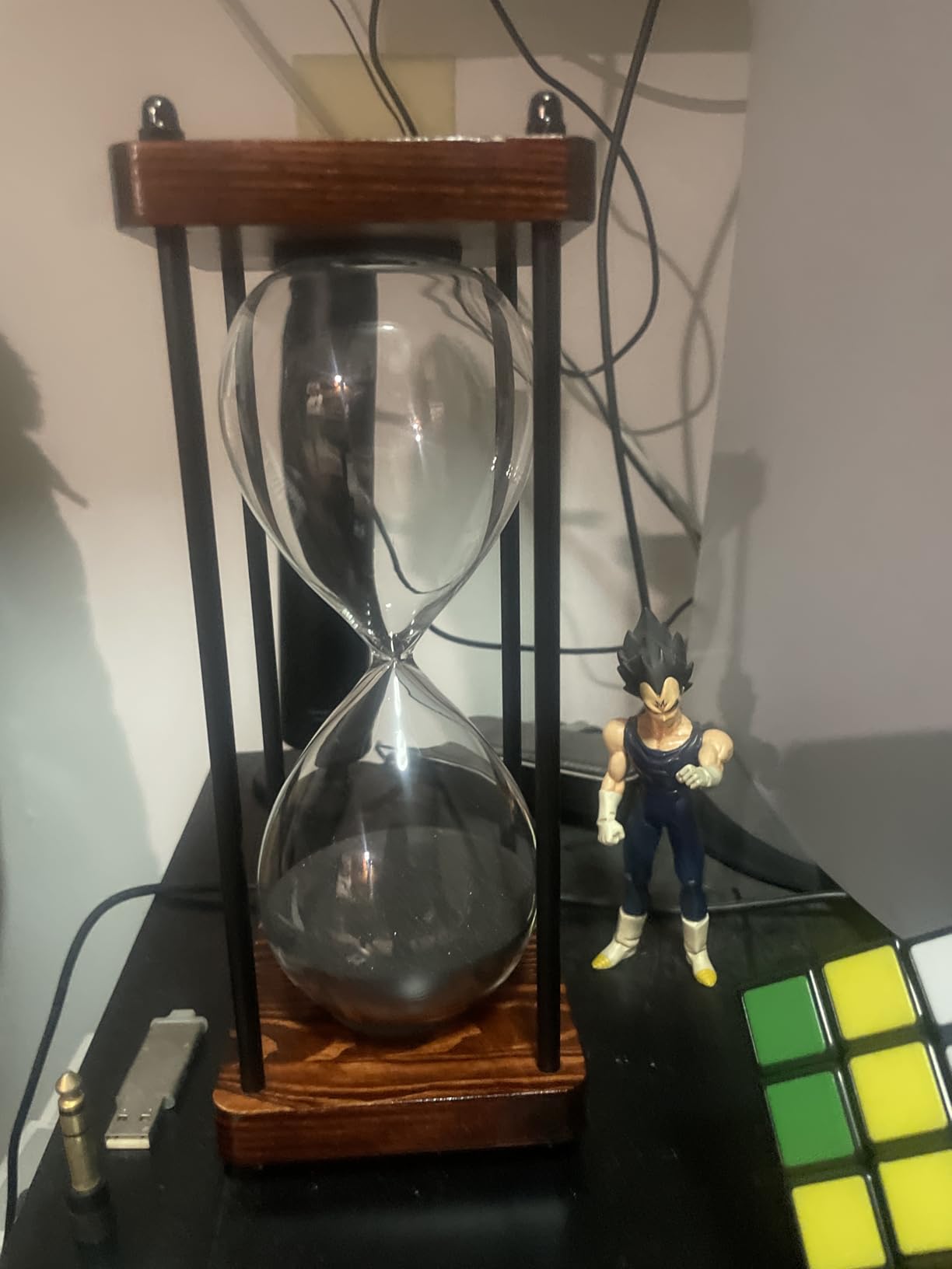 Large Hourglass Timer 60 Minute, Decorative Wooden Sandglass, Black customer photo 1