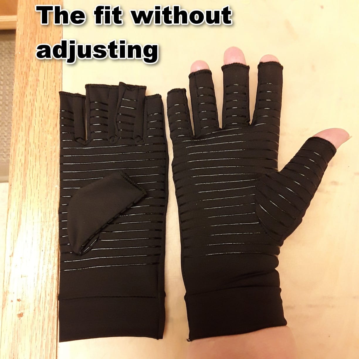 Arthritis Gloves | Copper Infused Compression Gloves | Fingerless | Relieve Hand Pain, Swelling, Carpal Tunnel, Support for Joints, Typing, Crocheting customer photo 1