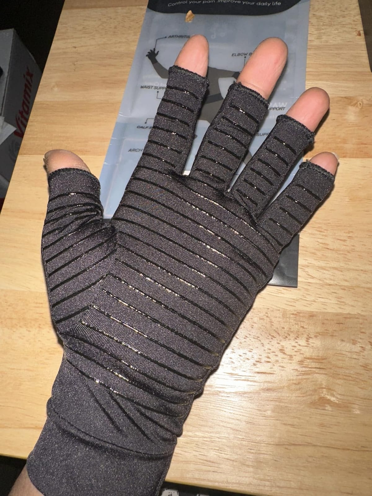 Arthritis Gloves | Copper Infused Compression Gloves | Fingerless | Relieve Hand Pain, Swelling, Carpal Tunnel, Support for Joints, Typing, Crocheting customer photo 2