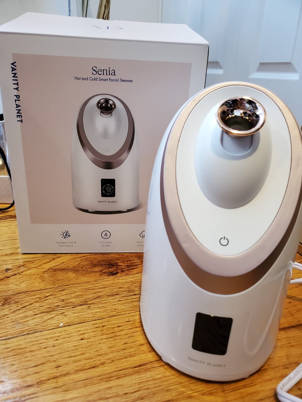 Vanity Planet Senia Hot and Cold Facial Steamer - Face Steamer for Facial Deep Cleaning, Aromatherapy, Detoxifying and Moisturizing - 6-Mode Smart Steam Technology customer photo 1