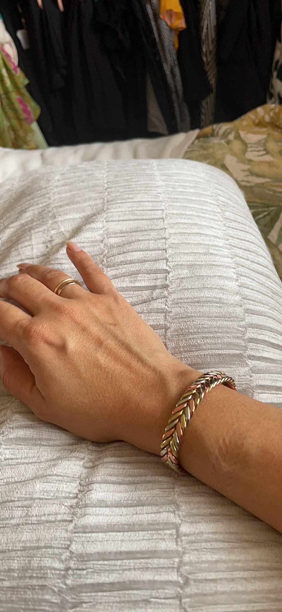 MagnetRX Woven Copper Magnetic Bracelet - Magnetic Copper Bracelets - Adjustable Pure Copper Cuff Bracelet with Magnets (Tri-Color, M/L) customer photo 1