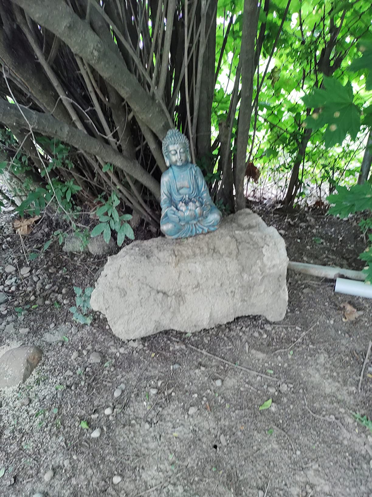 TERESA'S Collections Meditating Buddha Statue for Garden Decor with Outdoor Solar Lights, Large Resin Outdoor Decor Garden Statue Sculpture for Home Lawn Yard Decor Gifts for Mom, 10.4'' customer photo 2