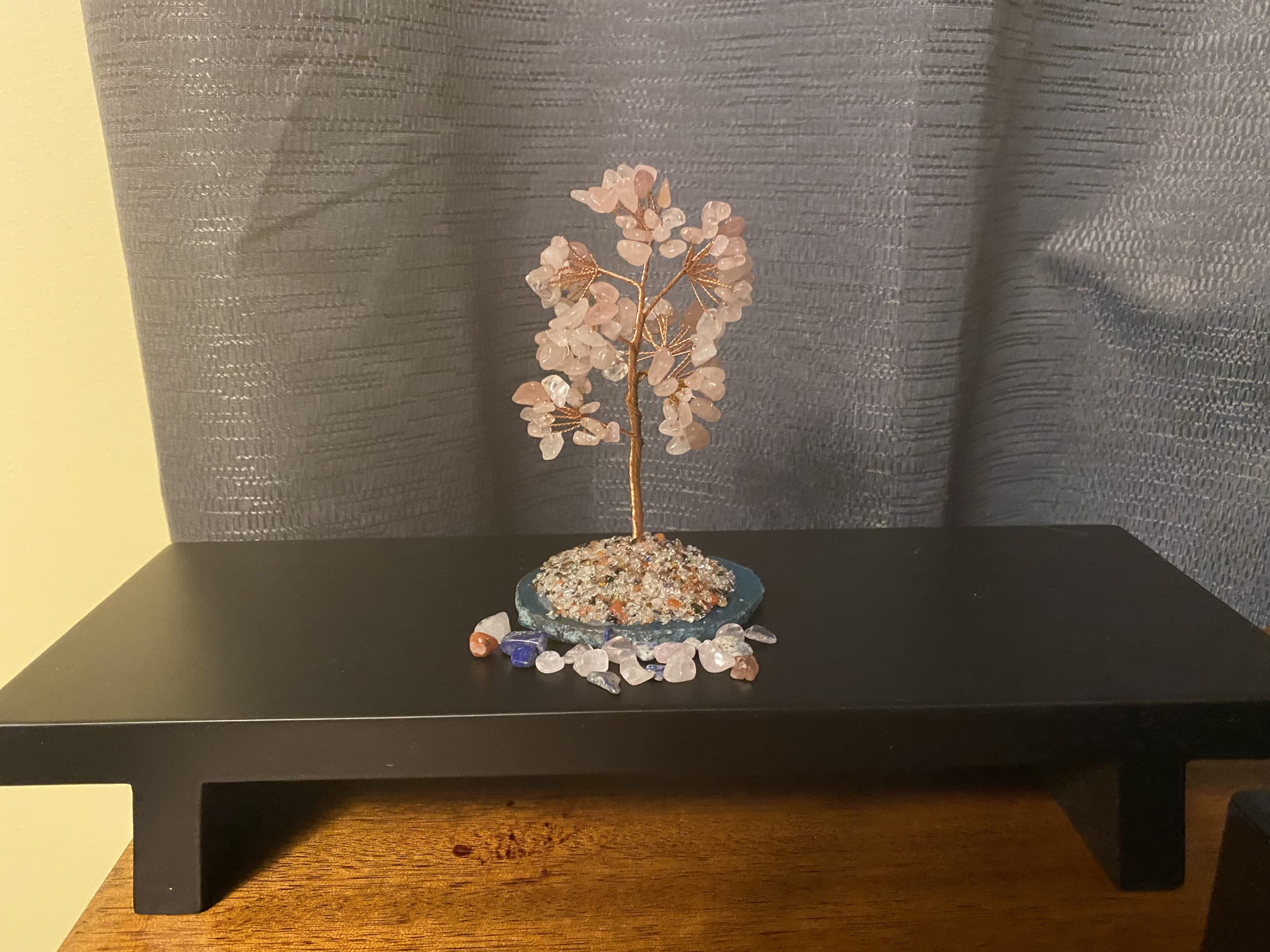 Mina Heal Crystal Money Tree Chakra Healing Feng Shui Fortune Good Luck Wealth Prosperity | Crystal money tree with gemstone leaves for feng shui, home decor, collection and gifting. customer photo 1
