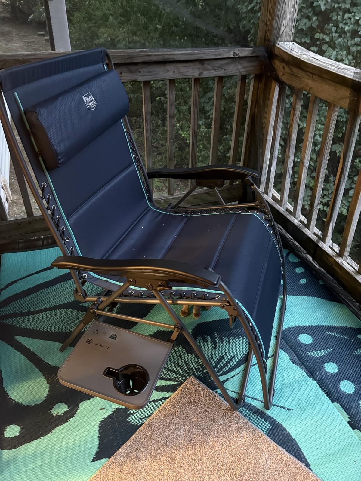 Timber Ridge Oversized Zero Gravity Chair, 33In Wide XXL Zero Gravity Reclining Chair with Side Table, Full Padded Lounge Chair for Outdoor Camping Patio Lawn, Heavy Duty Supports 500lbs, Grey-1 Pack customer photo 1